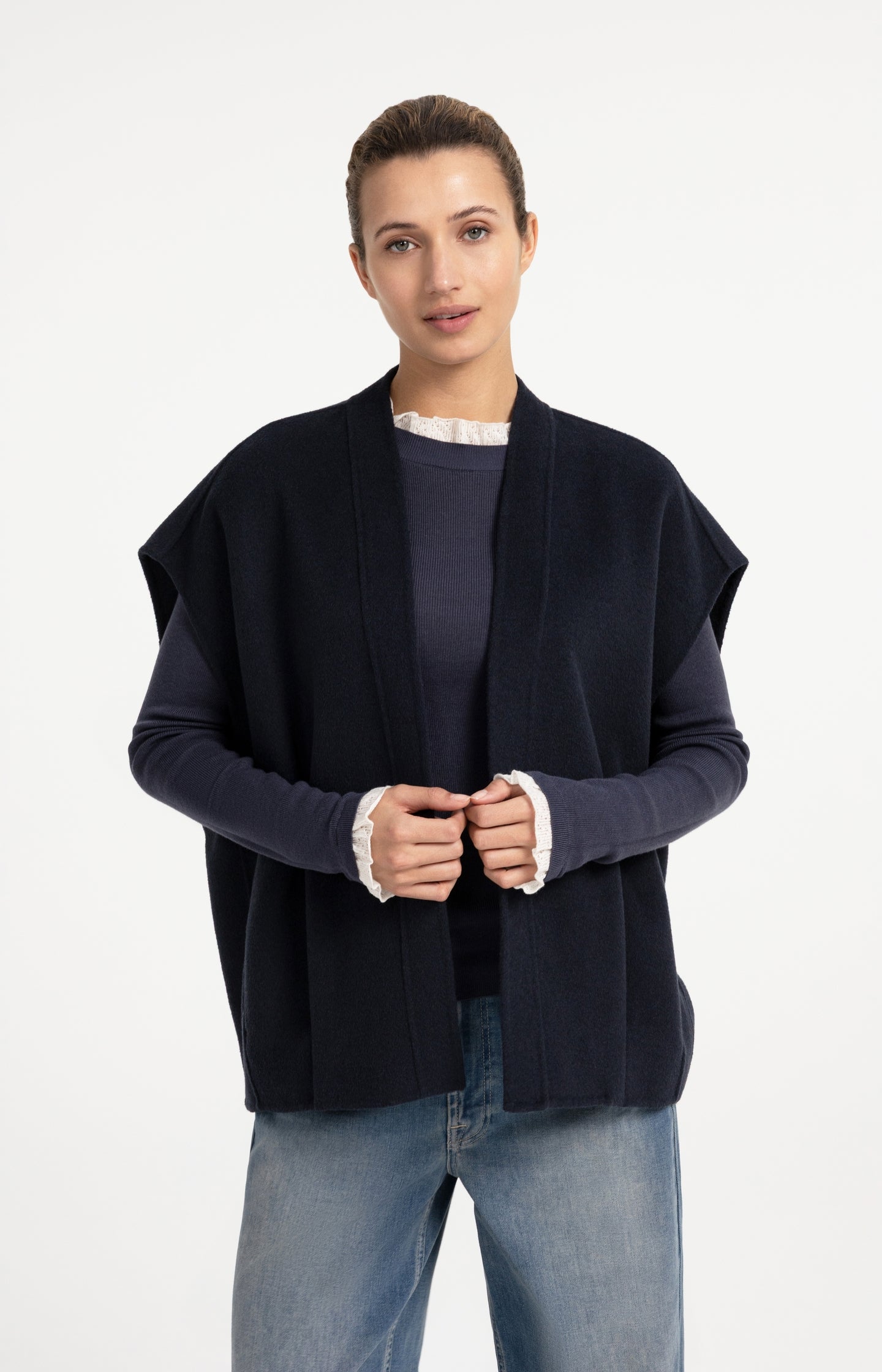 Oversized wool blend bodywarmer
