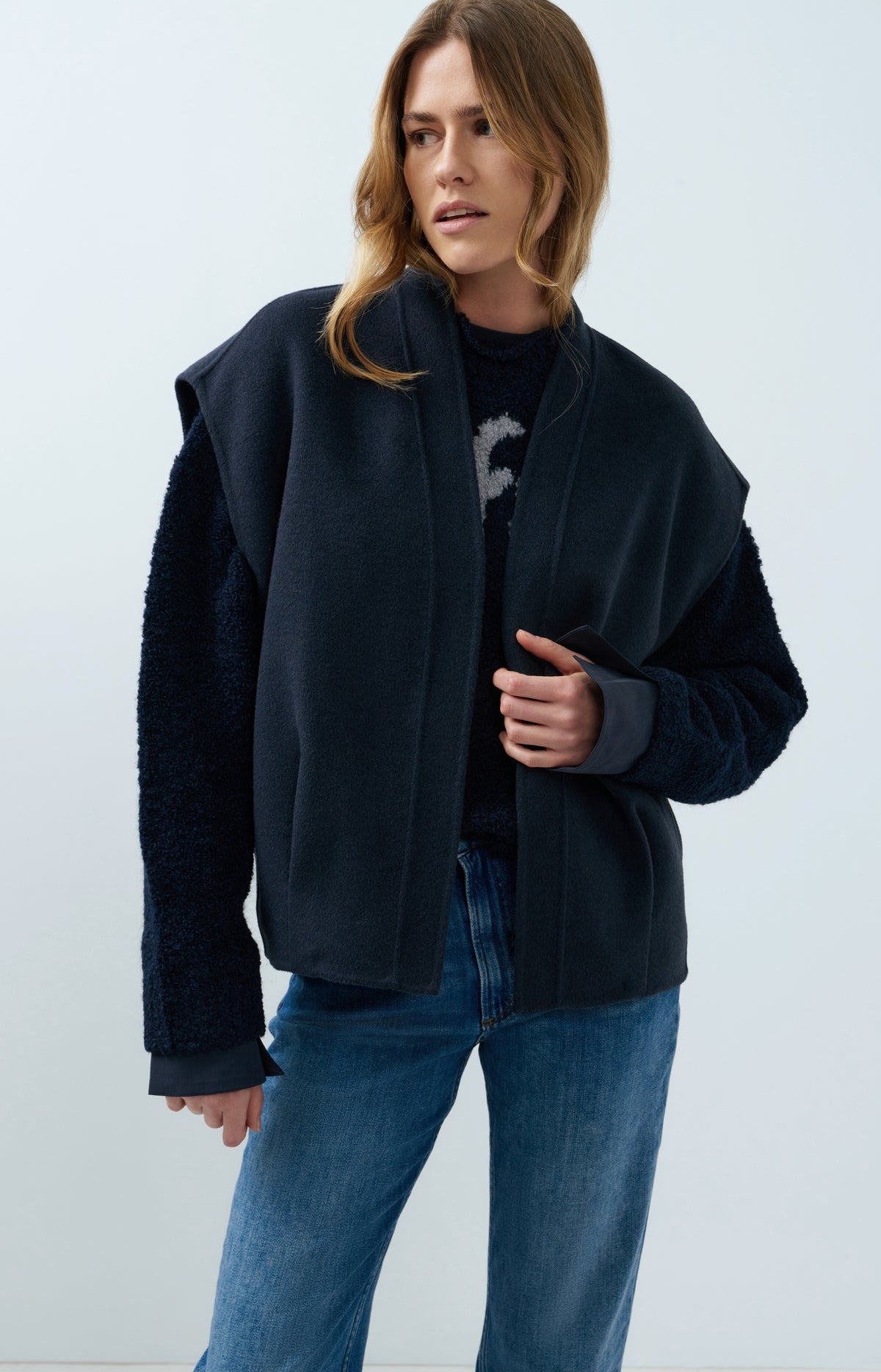 Oversized wool blend bodywarmer