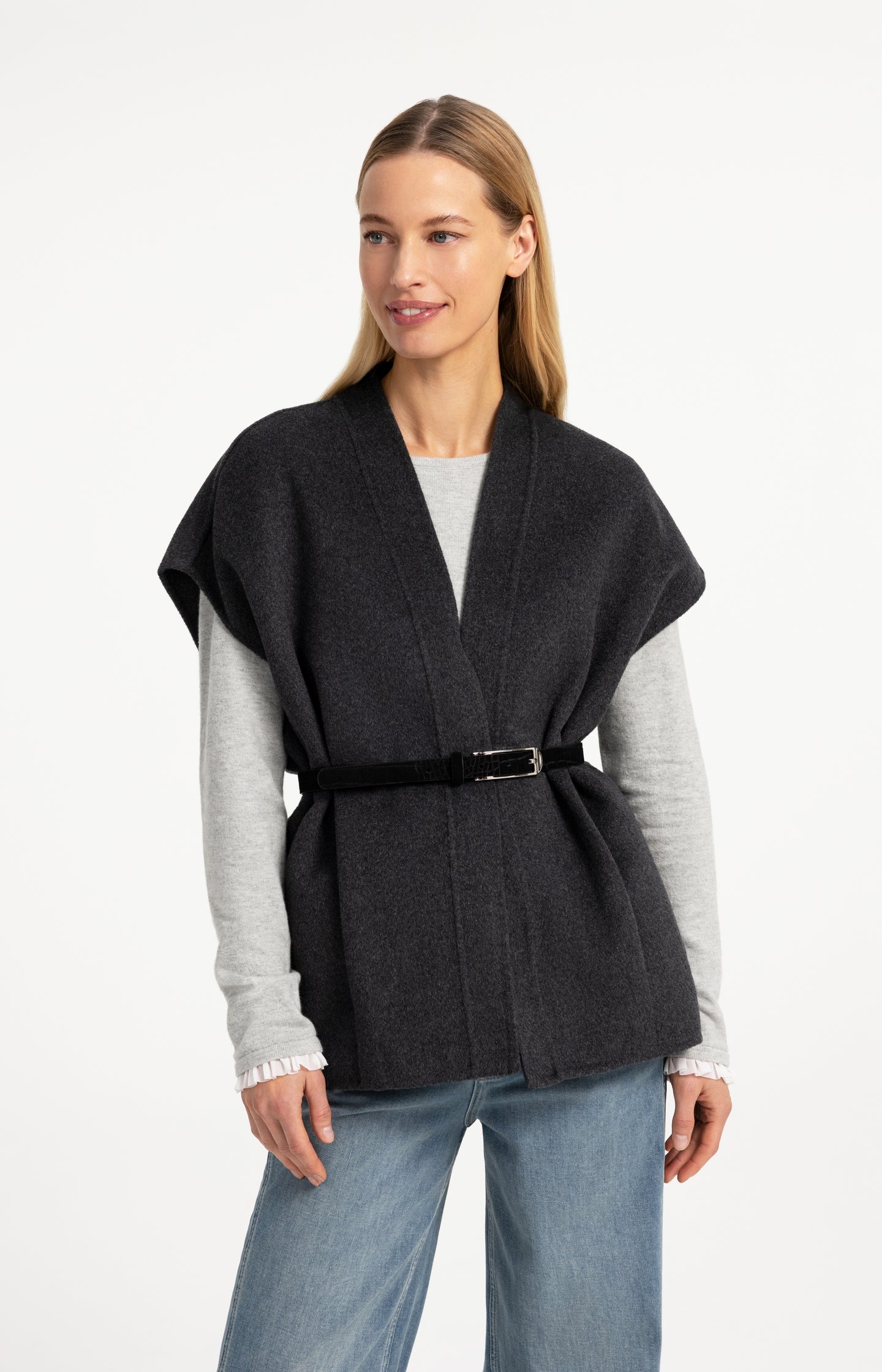 Oversized wool blend bodywarmer
