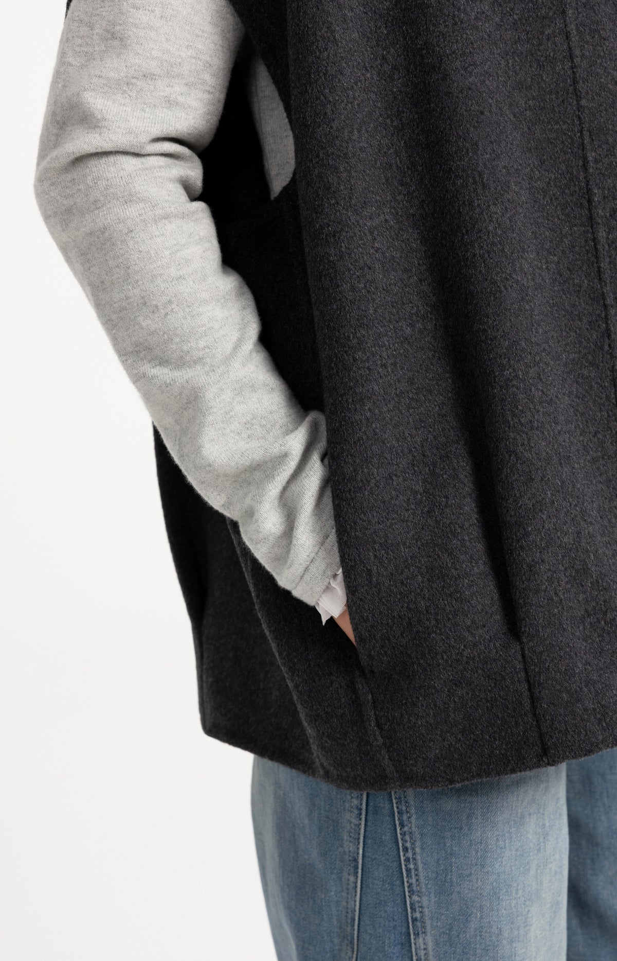 Oversized wool blend bodywarmer