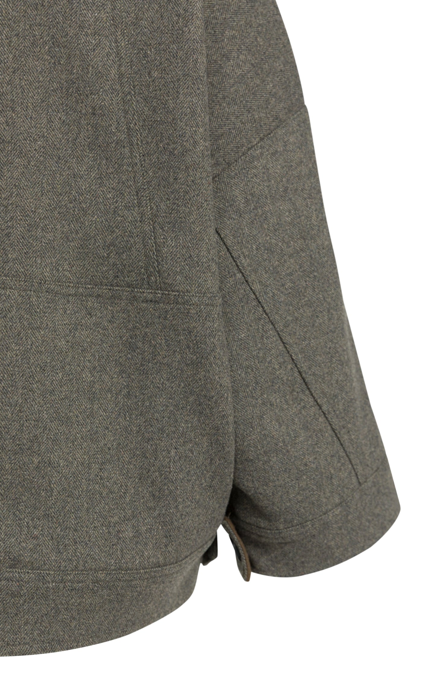 Oversized wool blend jacket with contrast collar
