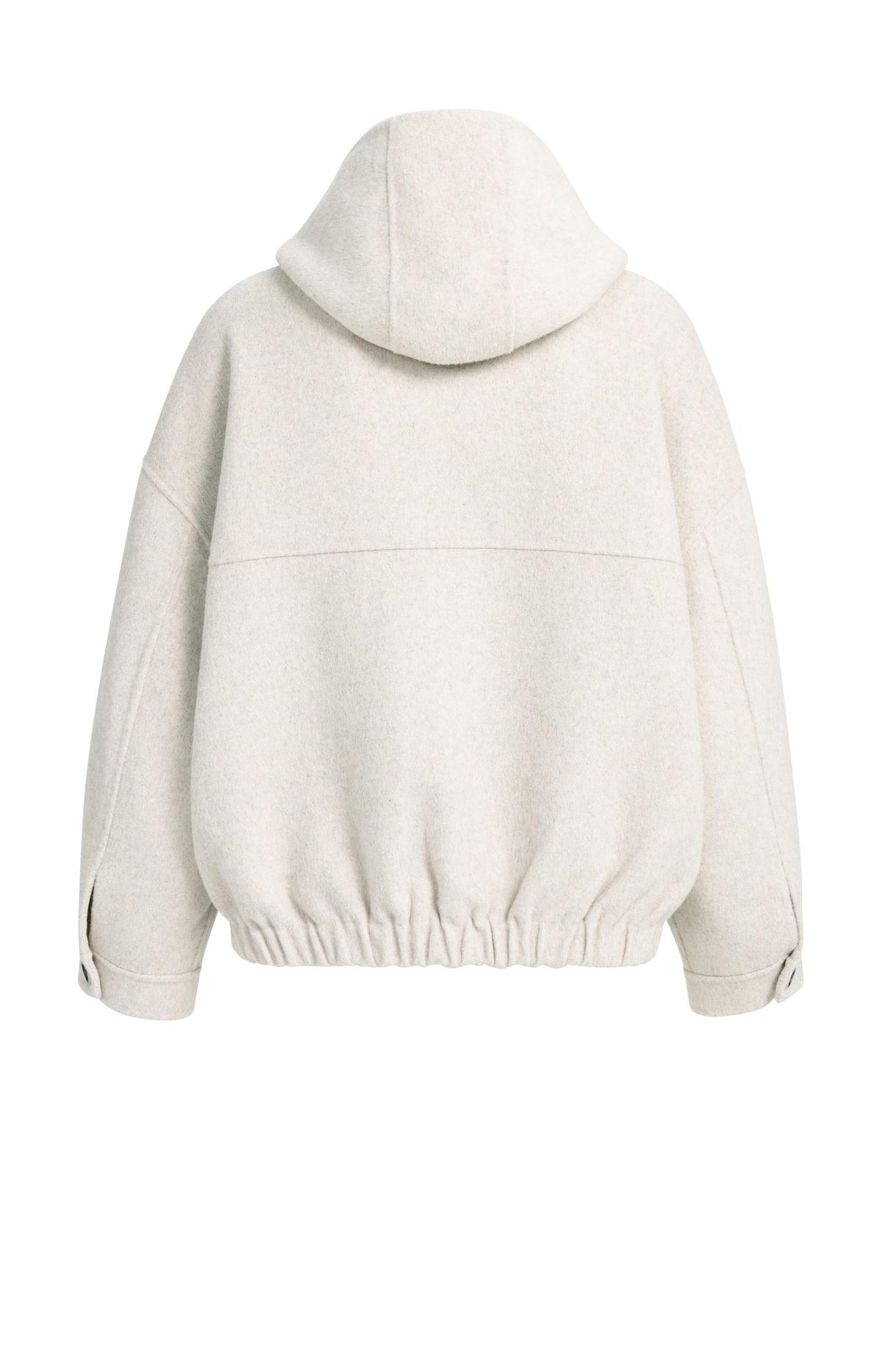 Oversized wool blend jacket with hood - Pure Cashmere Grey Melange