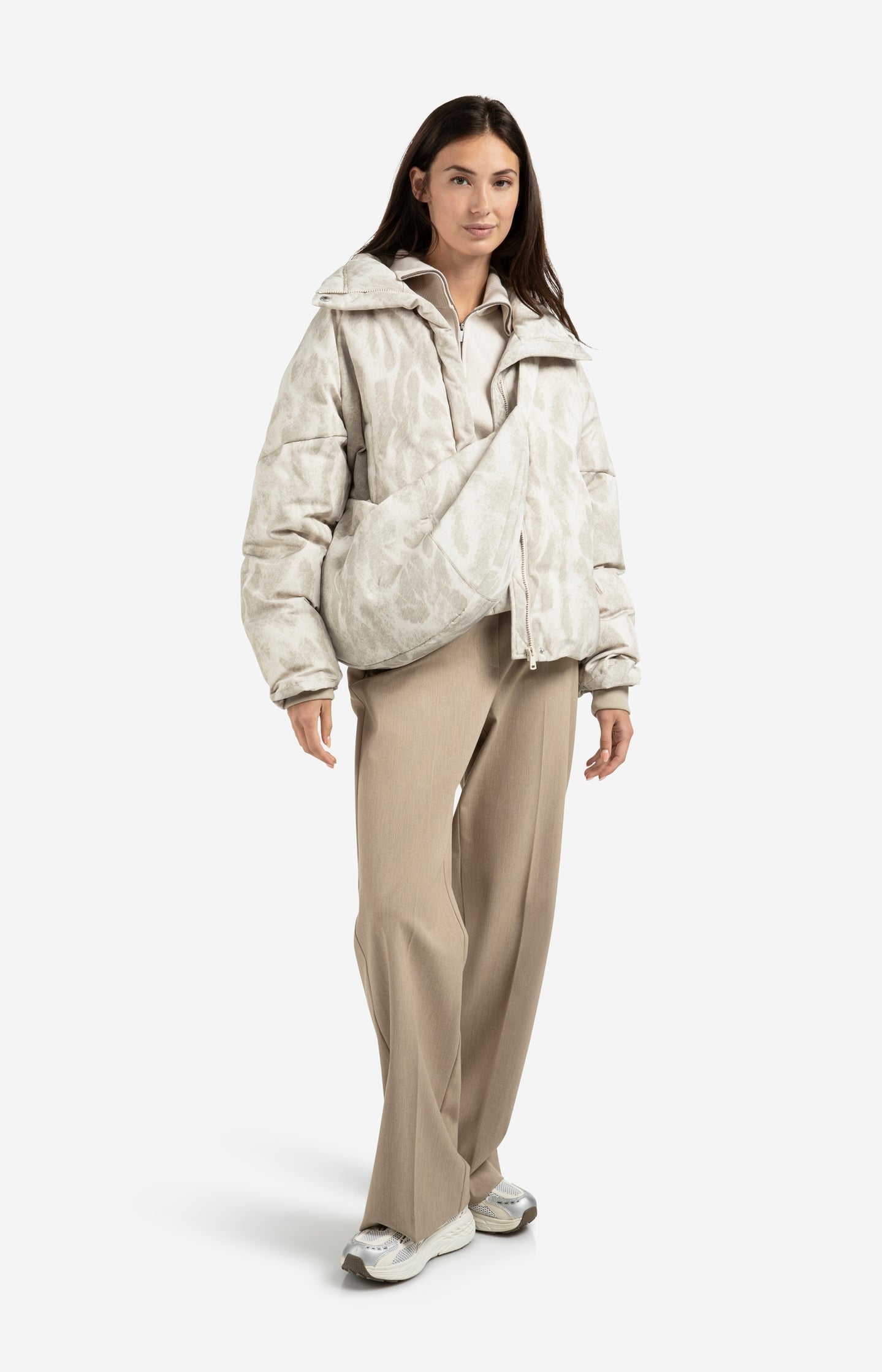 Padded jacket with abstract all-over print