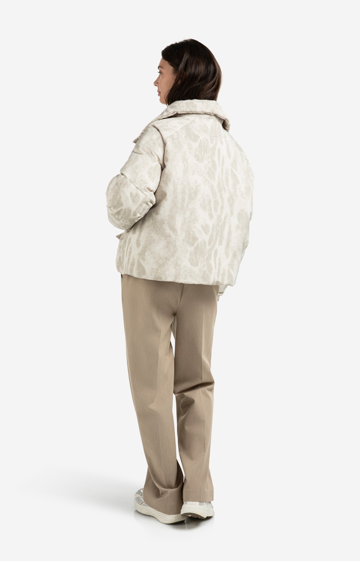 Padded jacket with abstract all-over print