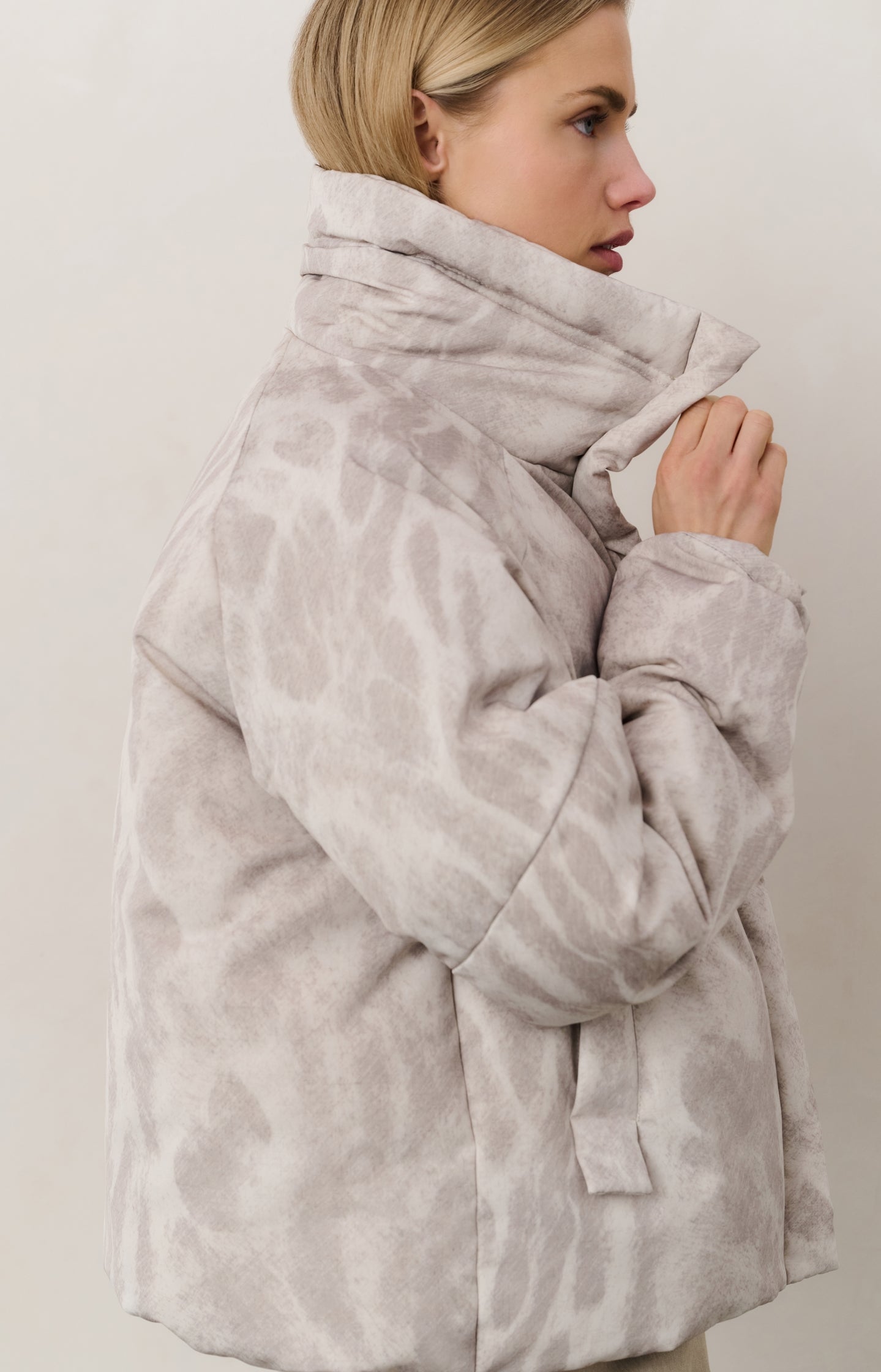 Padded jacket with abstract all-over print