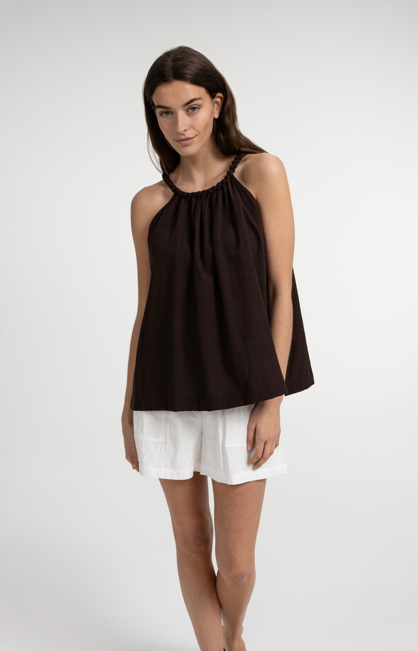 Paperbag bermuda with cargo pockets