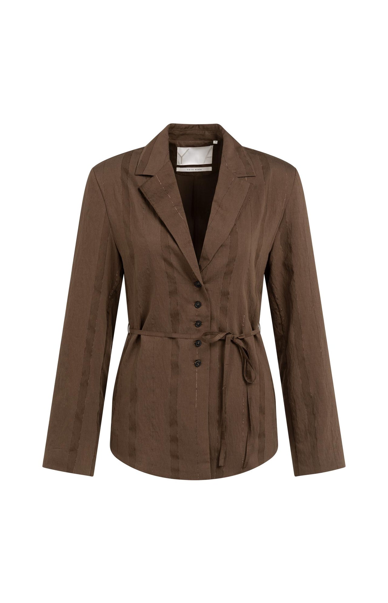 Pinstripe blazer with tie belt - Type: product