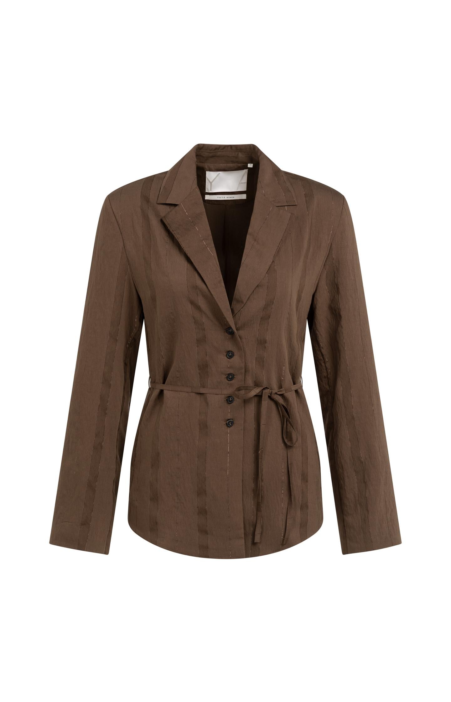 Nadelstreifenblazer mit Bindegürtel