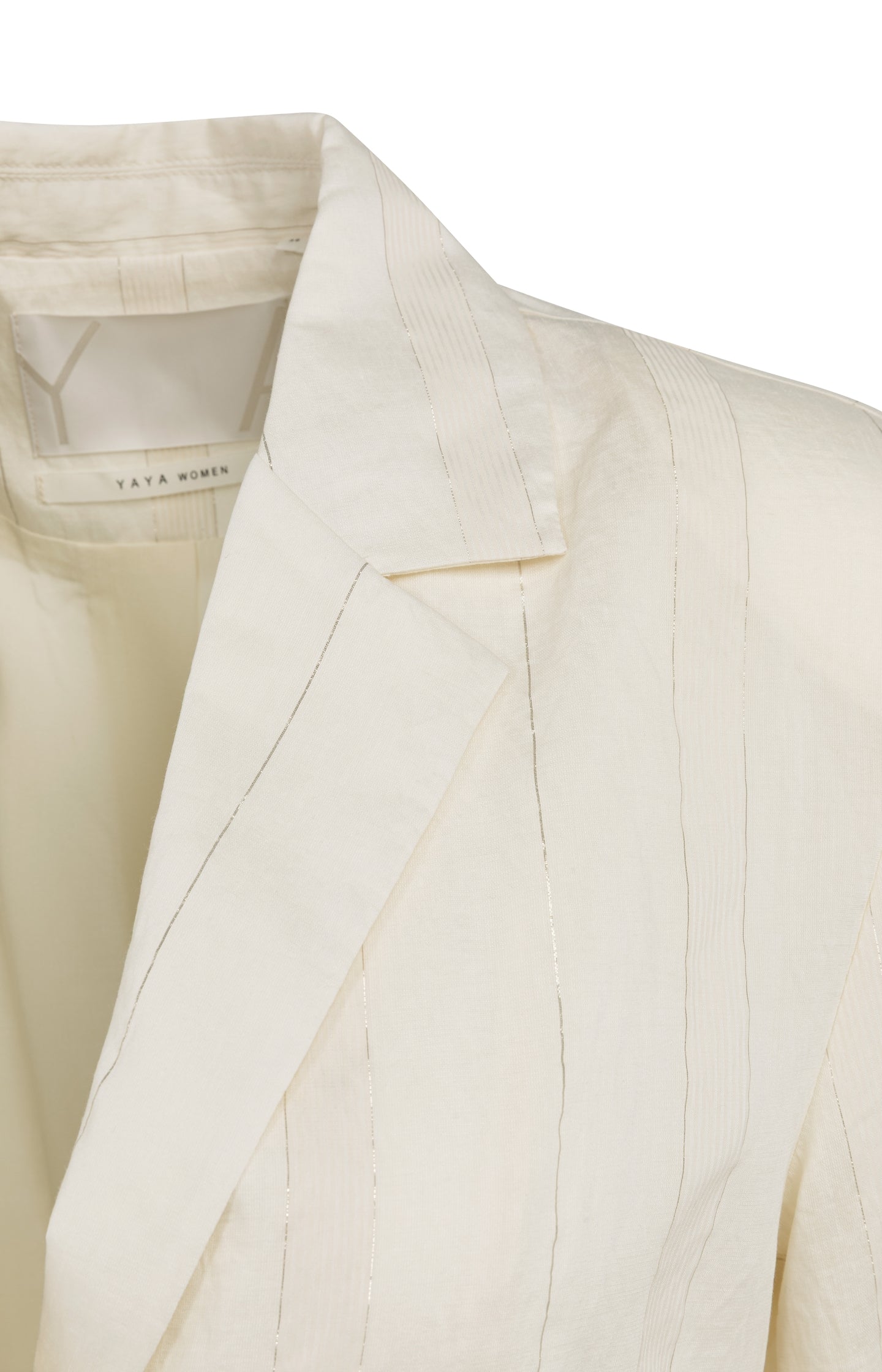 Pinstripe blazer with tie belt