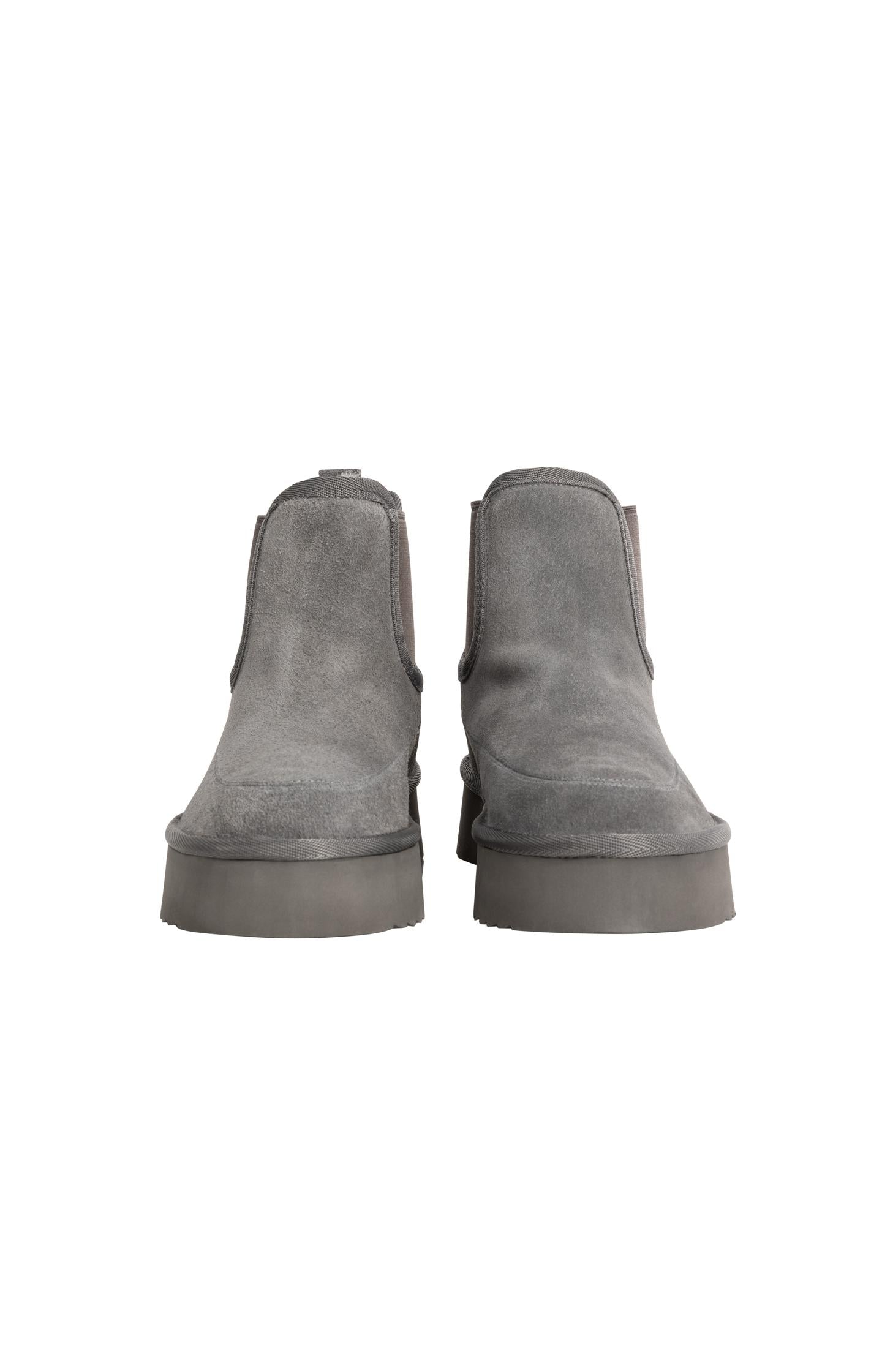 Platform suede ankle boots with fur lining - Type: product