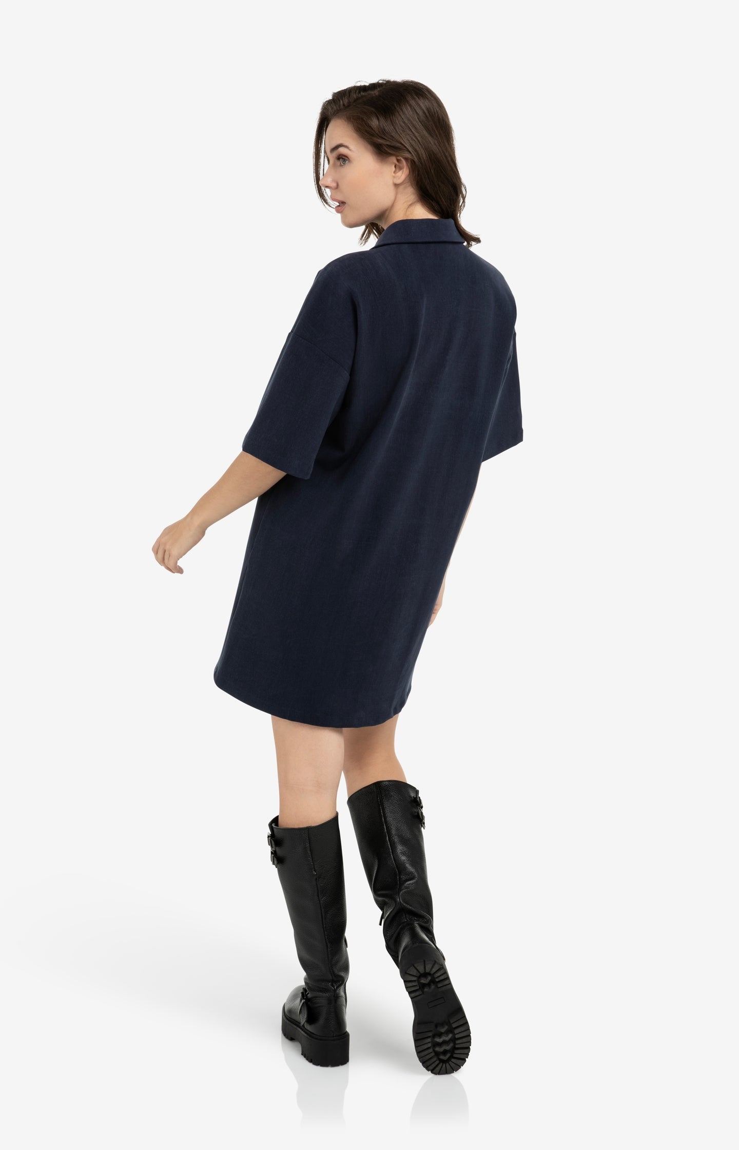 Polo dress with short sleeves and half zip Polo dress with short sleeves and half zip