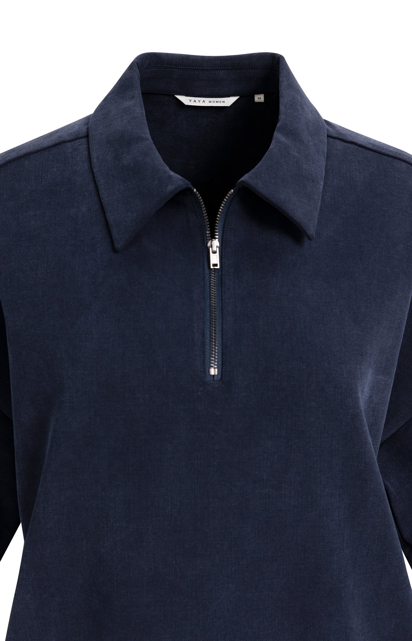 Polo dress with short sleeves and half zip