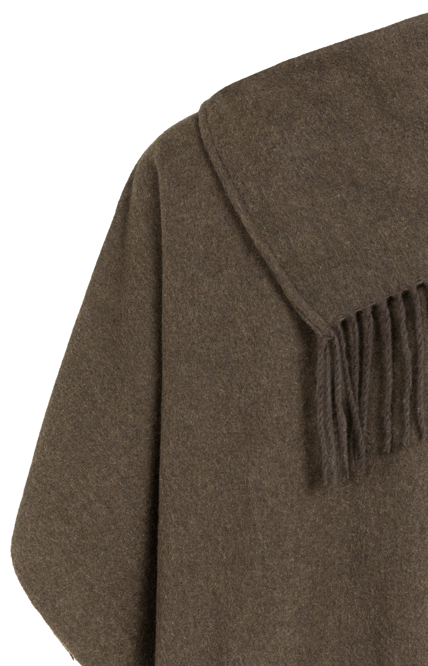 Poncho with high neck and twisted fringes - Type: lookbook