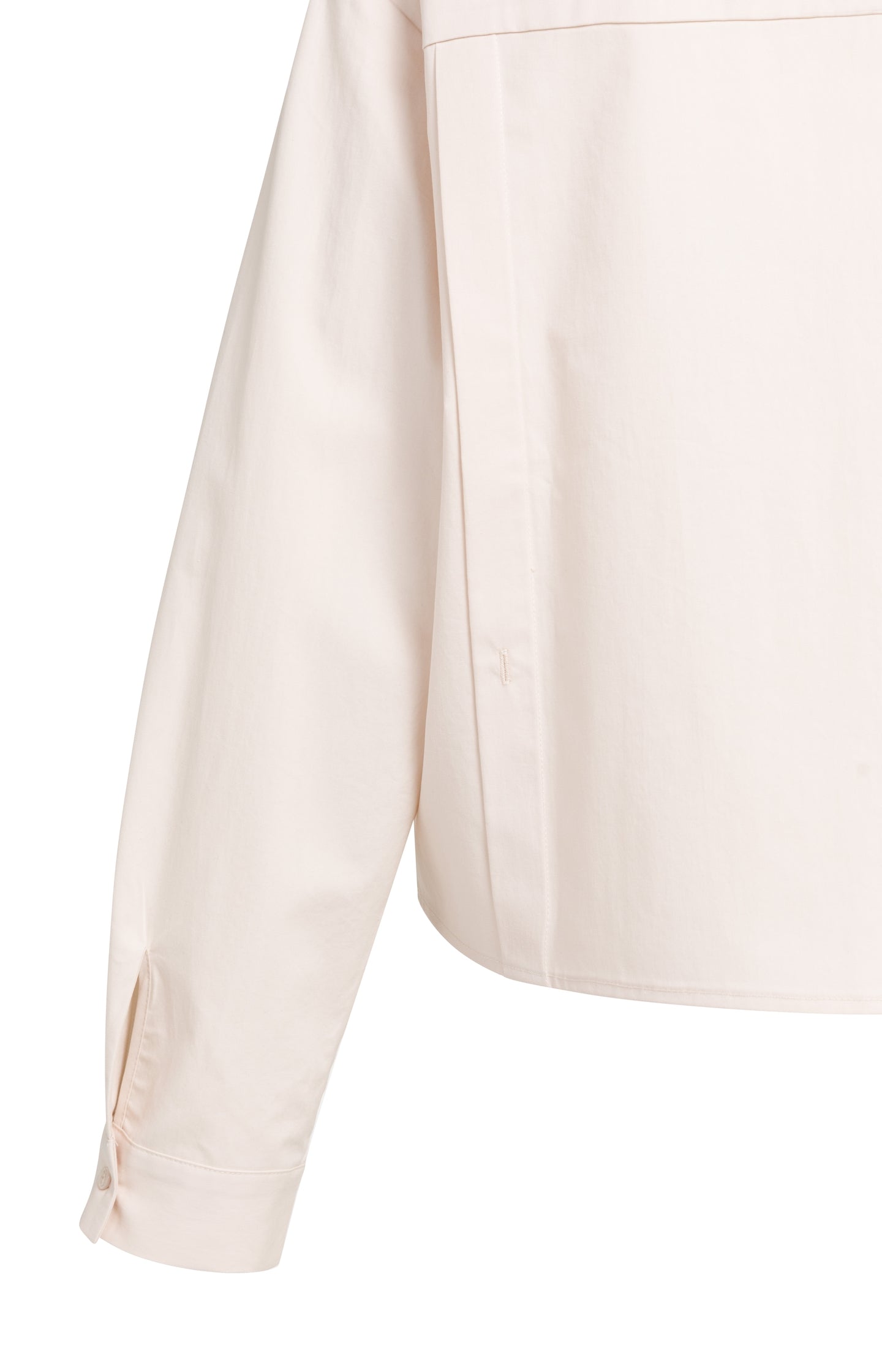 Poplin blouse with adjustable waist and long sleeves