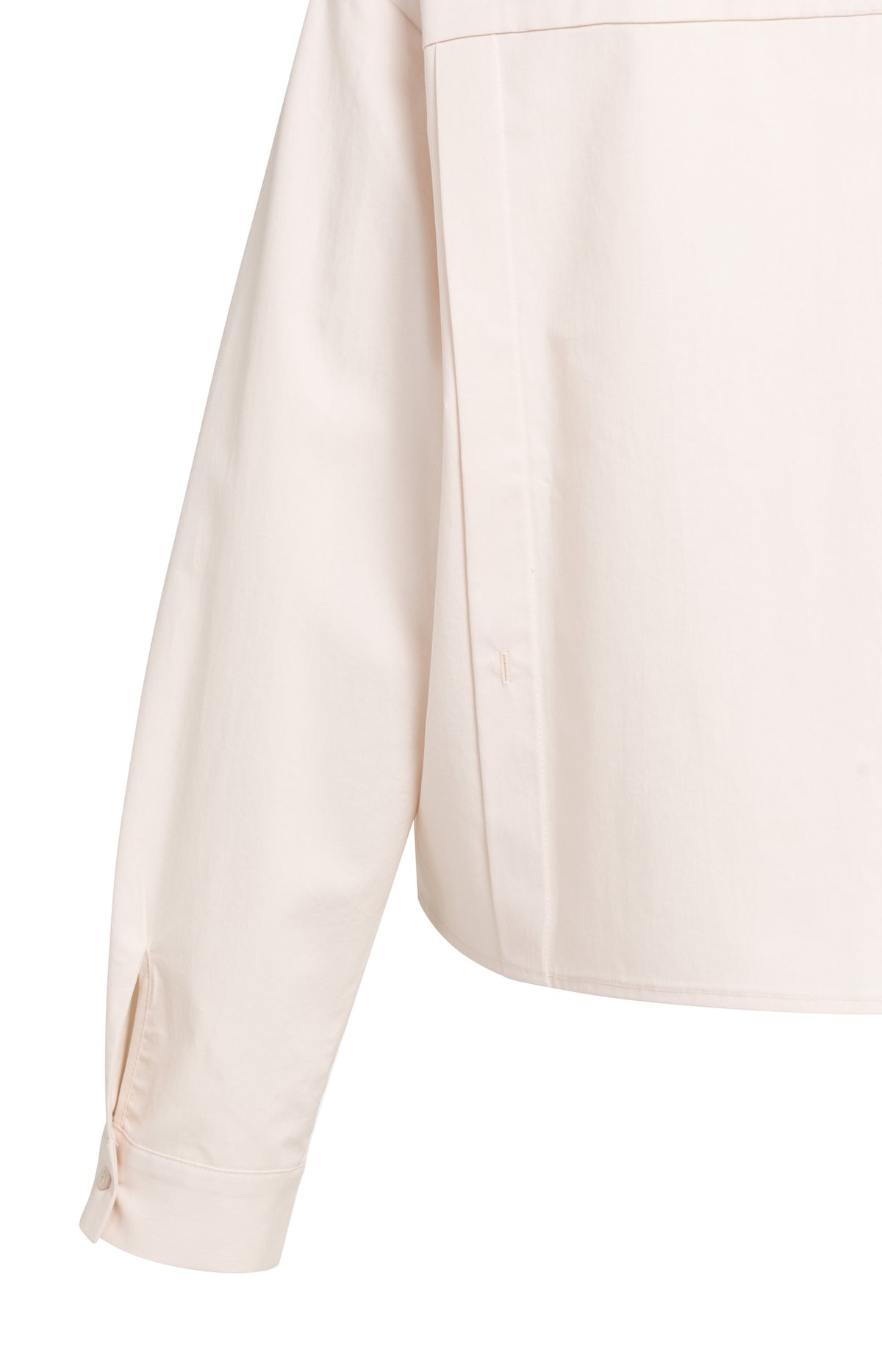 Poplin blouse with adjustable waist and long sleeves - Pink