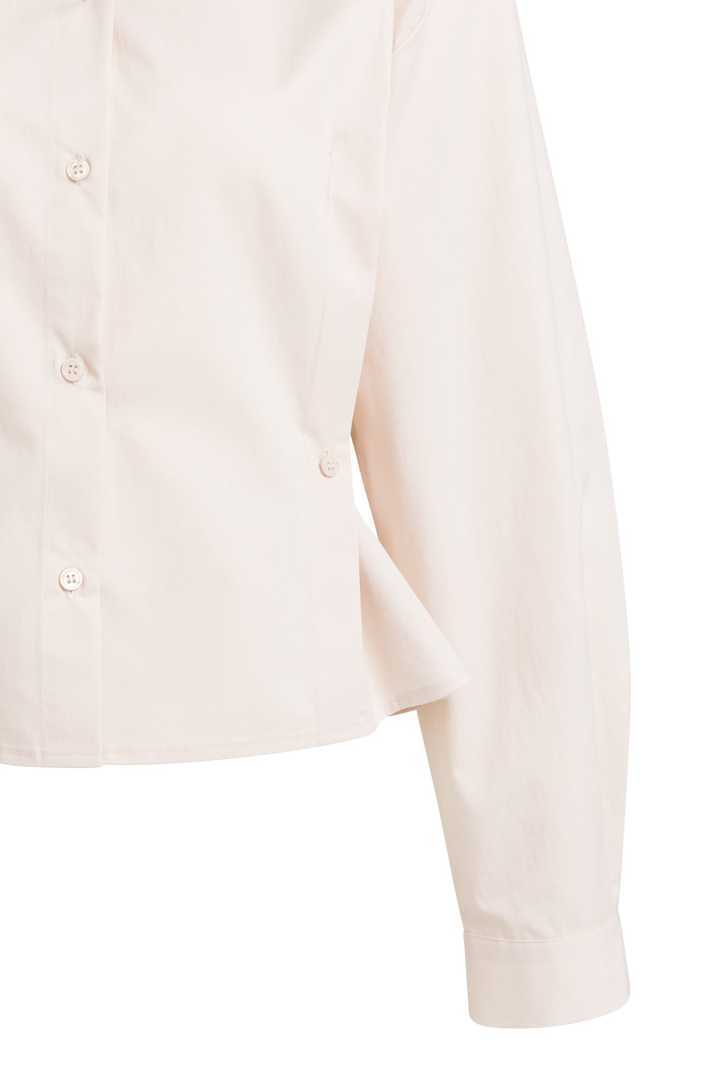 Poplin blouse with adjustable waist and long sleeves