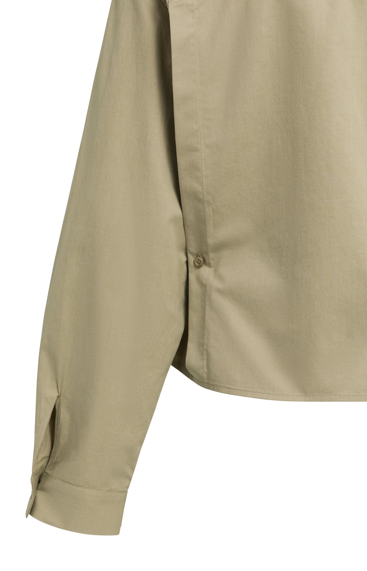 Poplin blouse with adjustable waist and long sleeves
