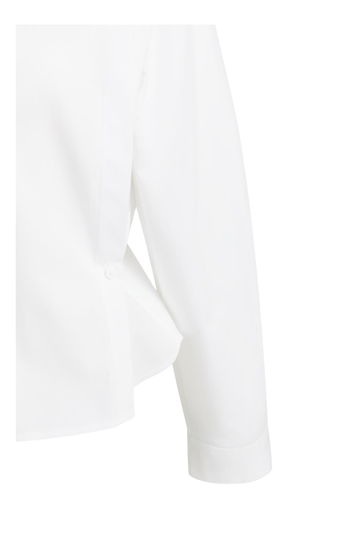 Poplin blouse with adjustable waist and long sleeves - White