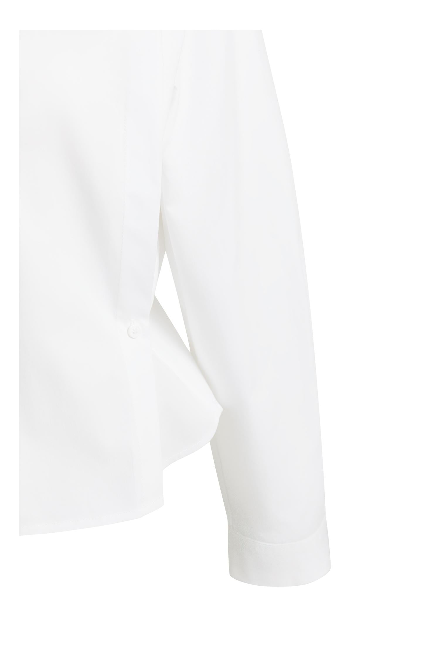 Poplin blouse with adjustable waist and long sleeves