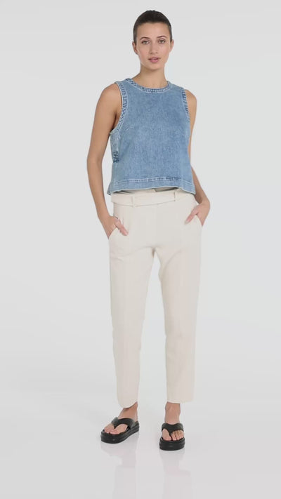 Sleeveless denim top with seam details - Type: video