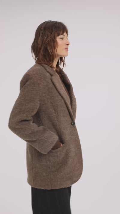 Oversized wool blend blazer jacket - Type: video