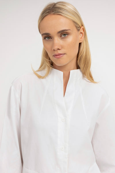 A-line blouse with stand collar - Type: video