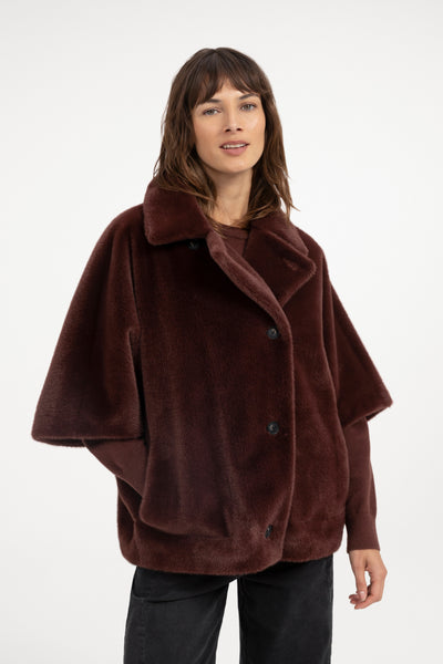 Oversized reversible faux fur jacket - Type: video