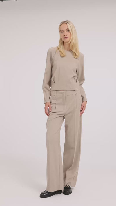 Soft woven trousers with wide legs - Type: video