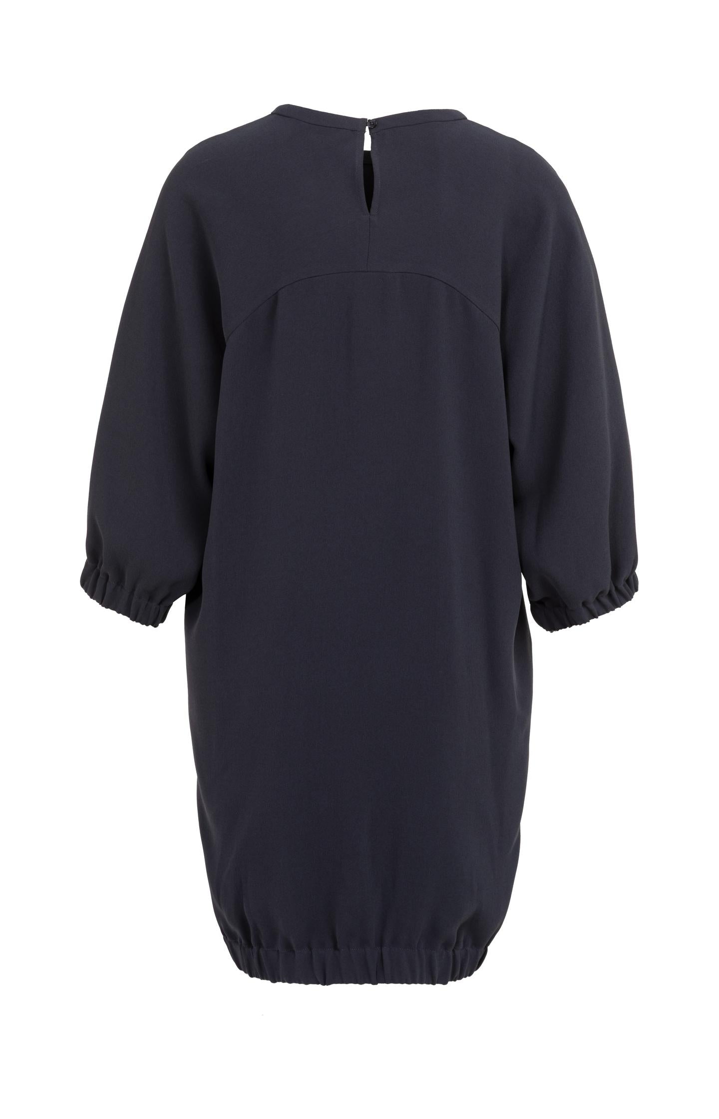 Raglan dress with round neck and tonal inserts