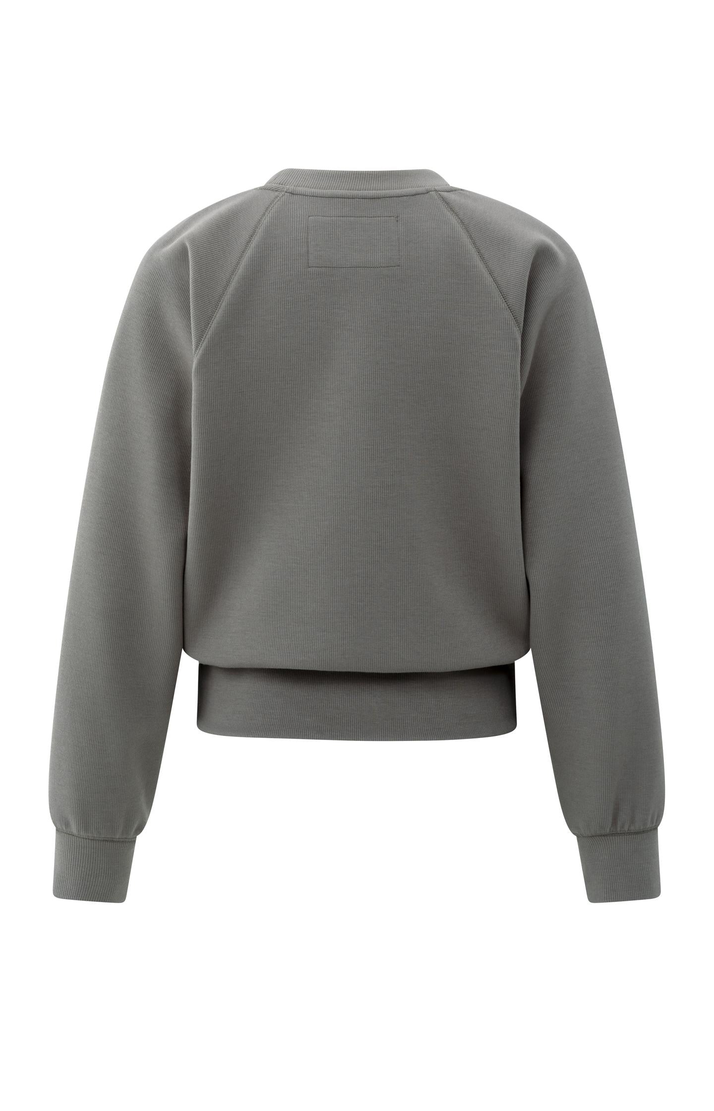 Raglan sweatshirt with fine rib texture and crew neck