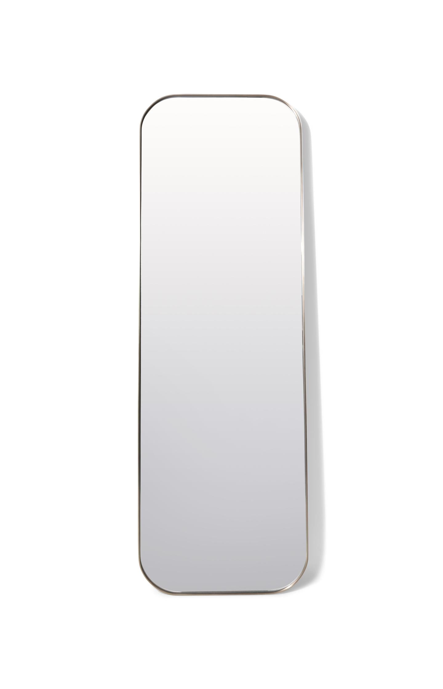 Rectangular mirror with metal frame