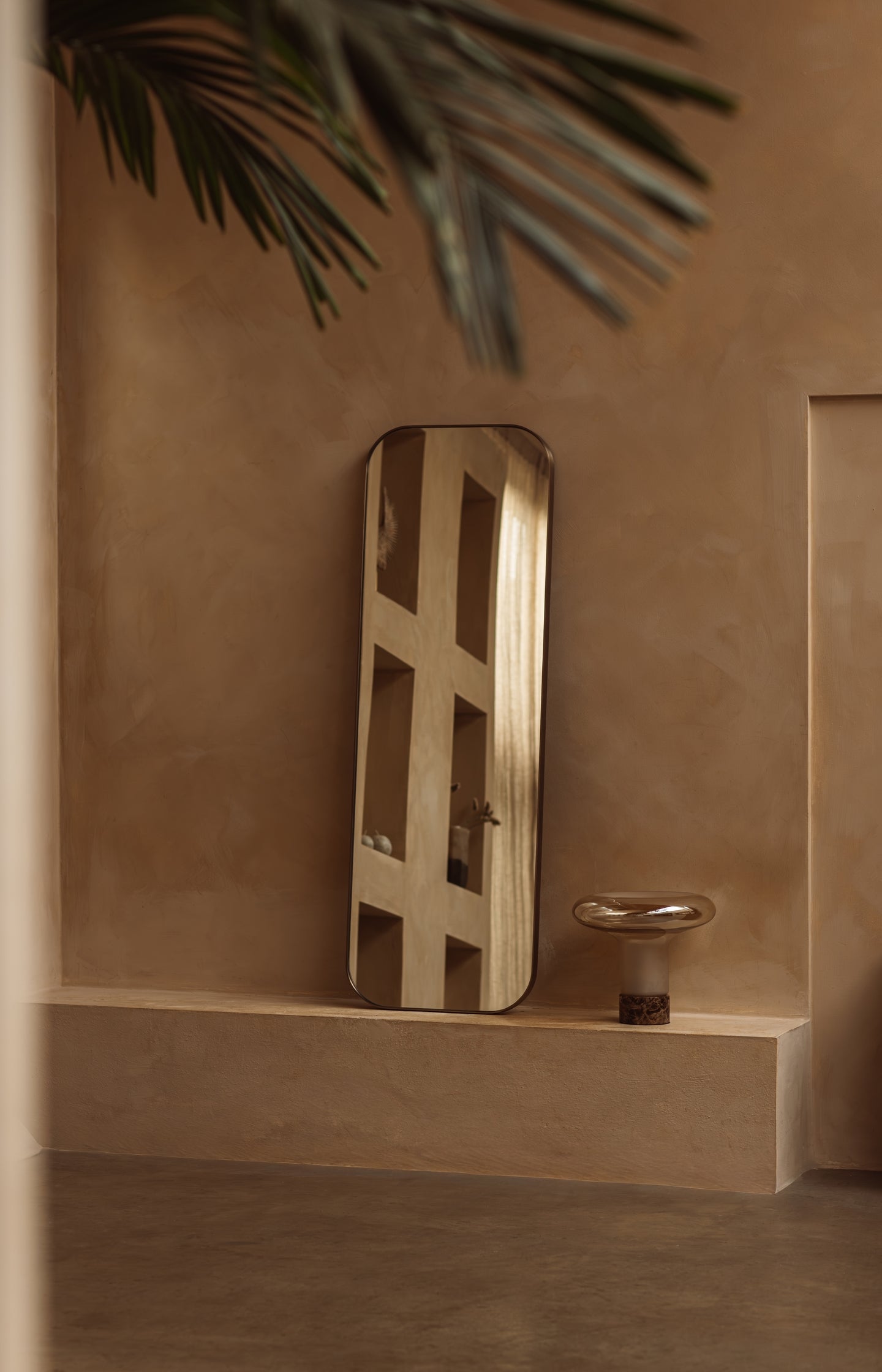 Rectangular mirror with metal frame