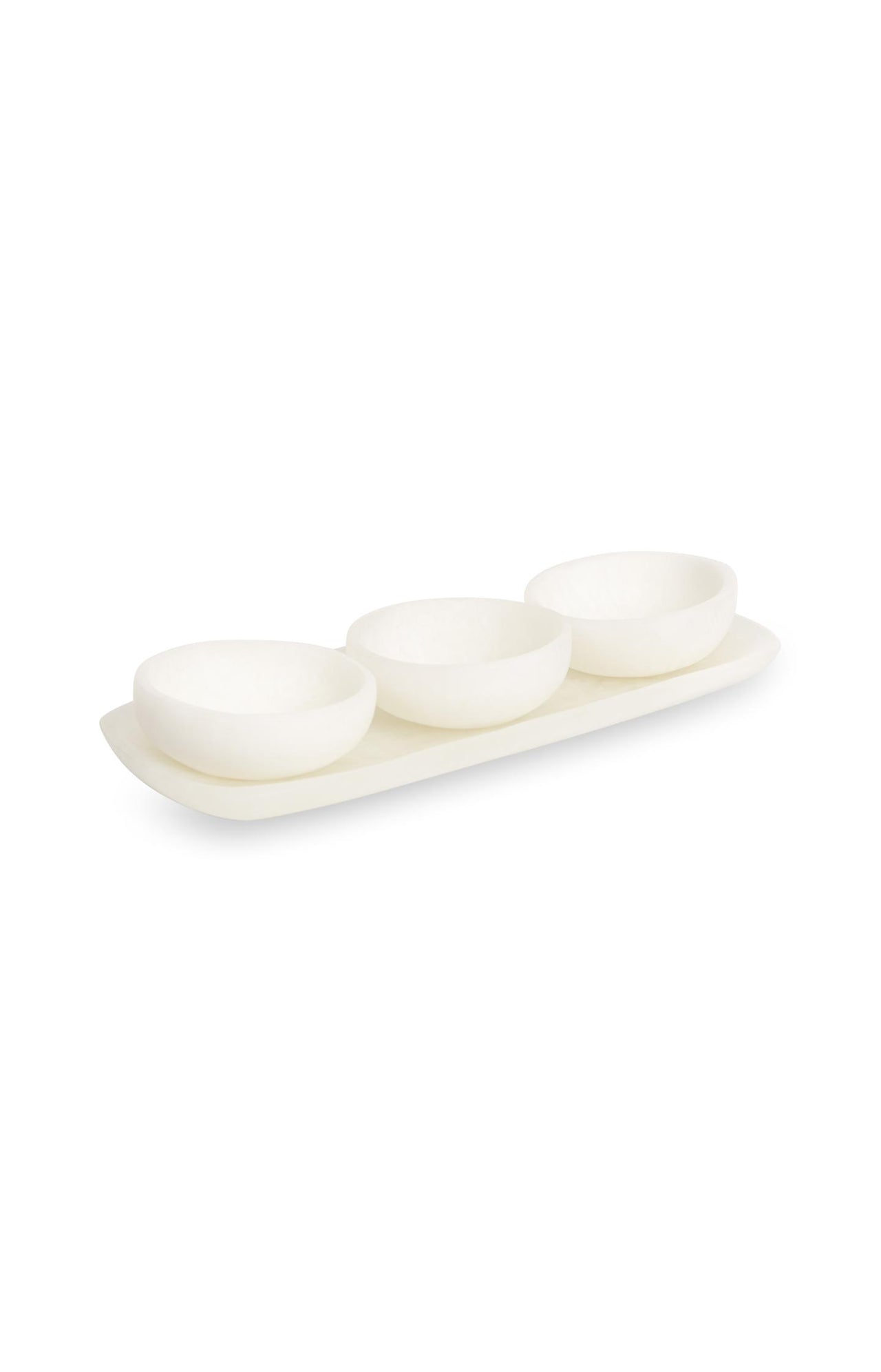 Resin serving tray with 3 bowls - Type: product