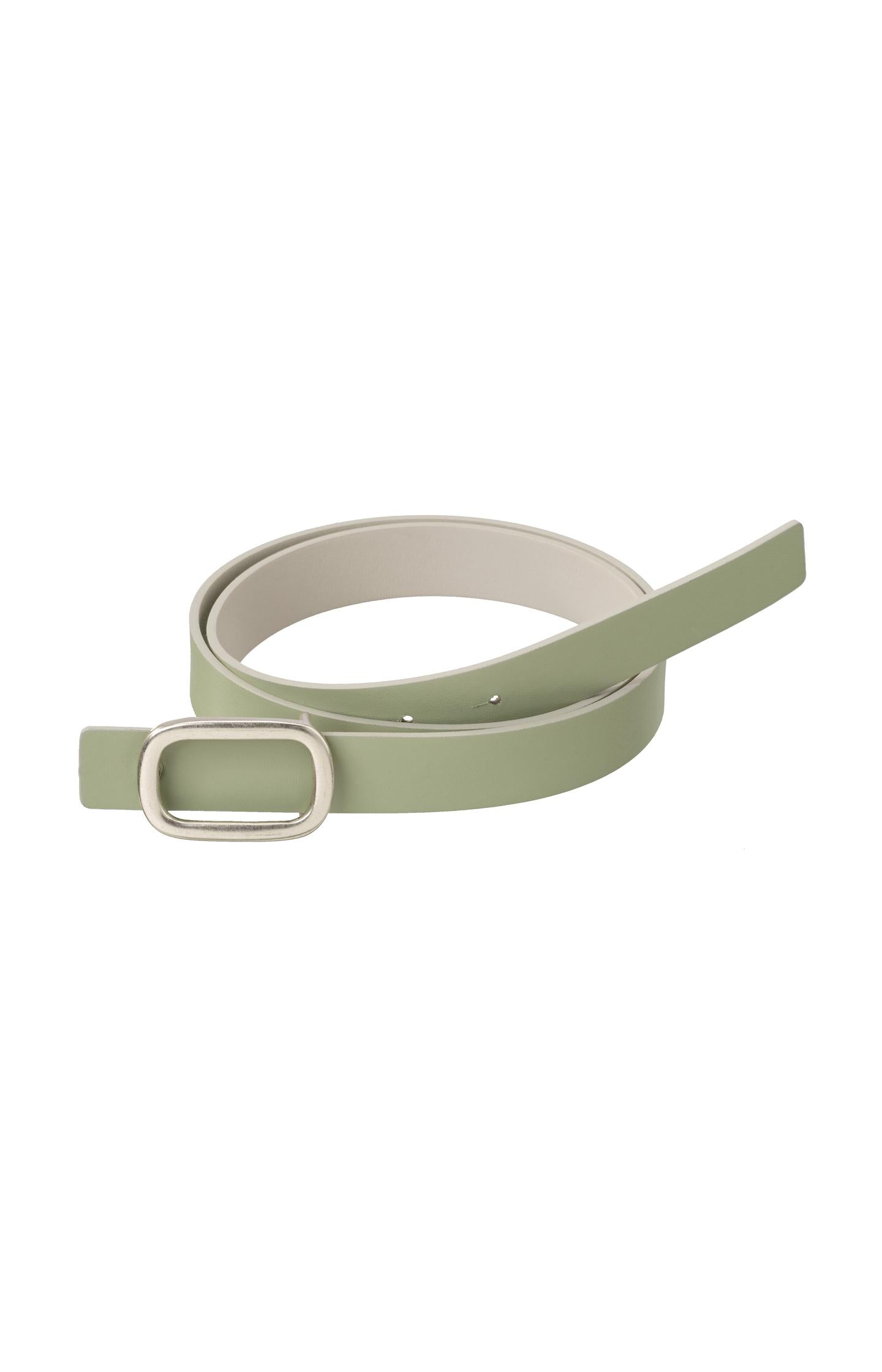 Reversible belt with square buckle and colored side