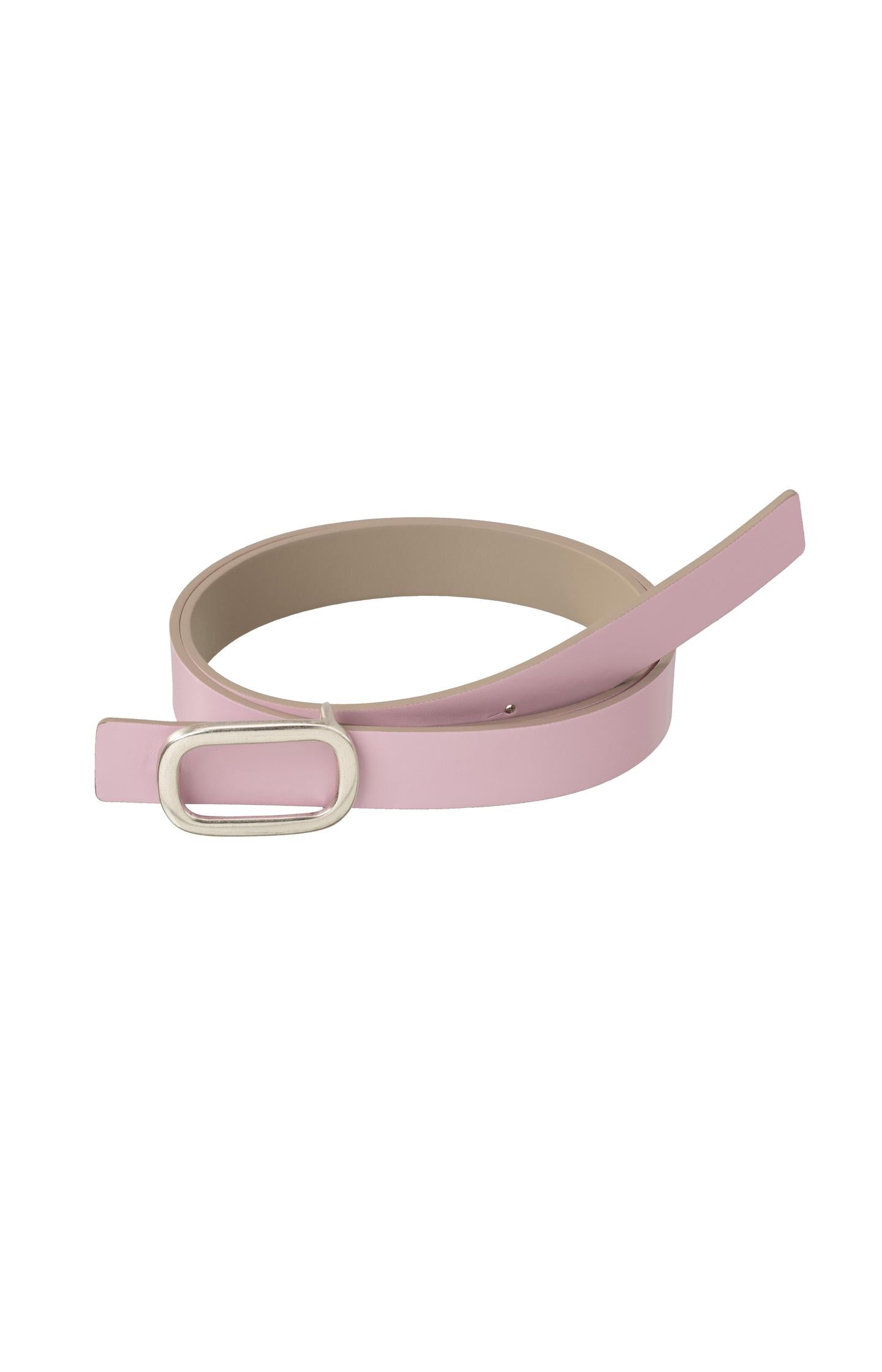 Reversible belt with square buckle and colored side