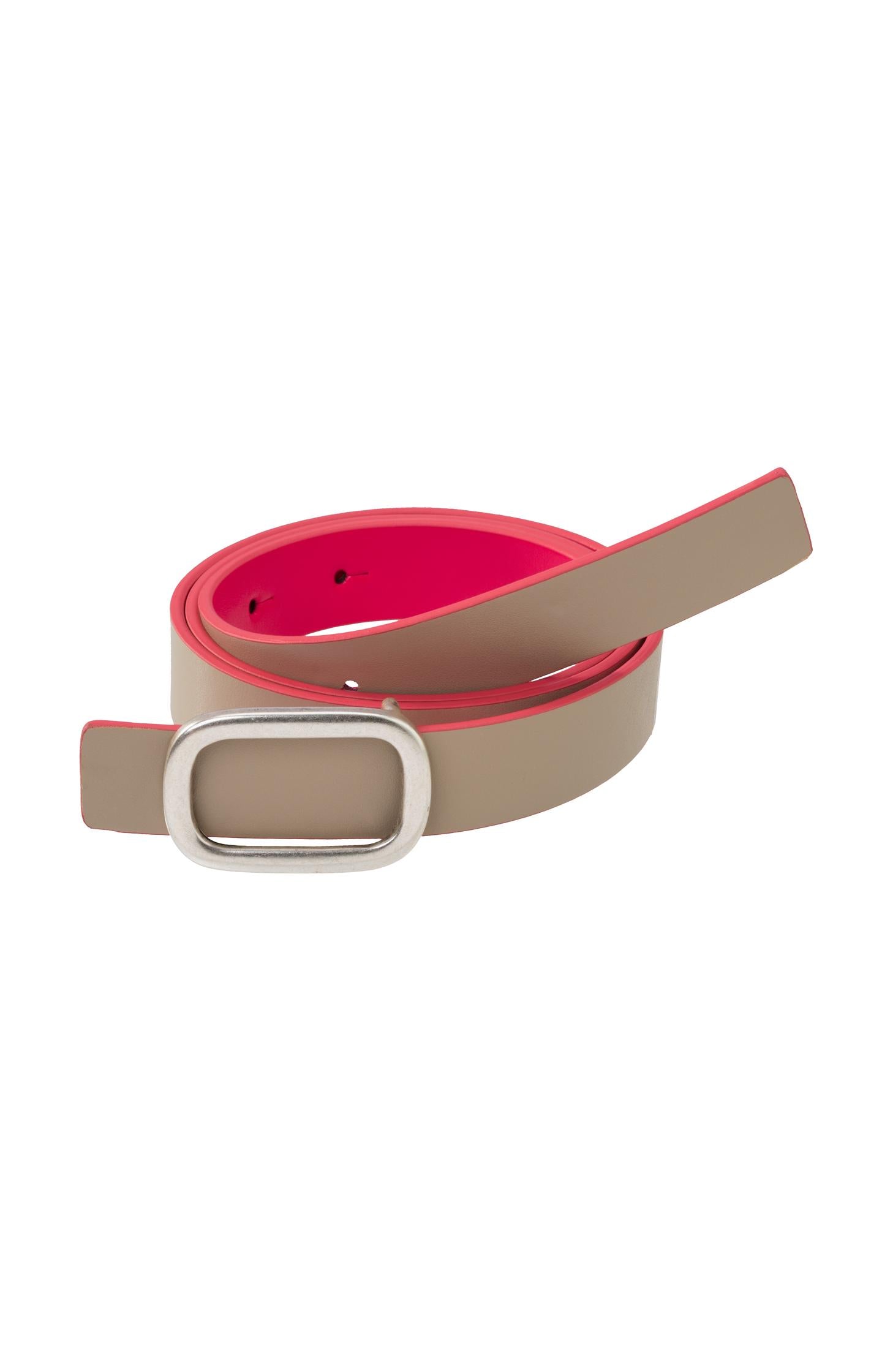 Reversible belt with square buckle in multicolor