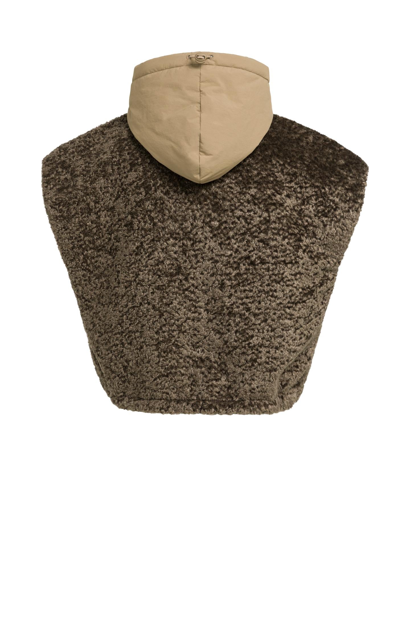 Reversible bodywarmer with hood