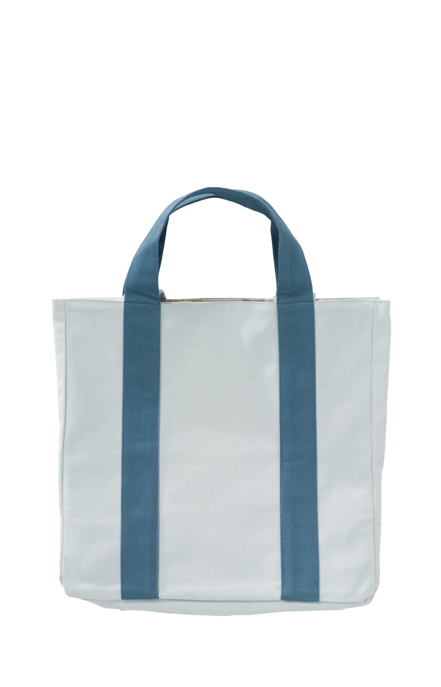 Reversible canvas bag - Pearl Blue Dessin