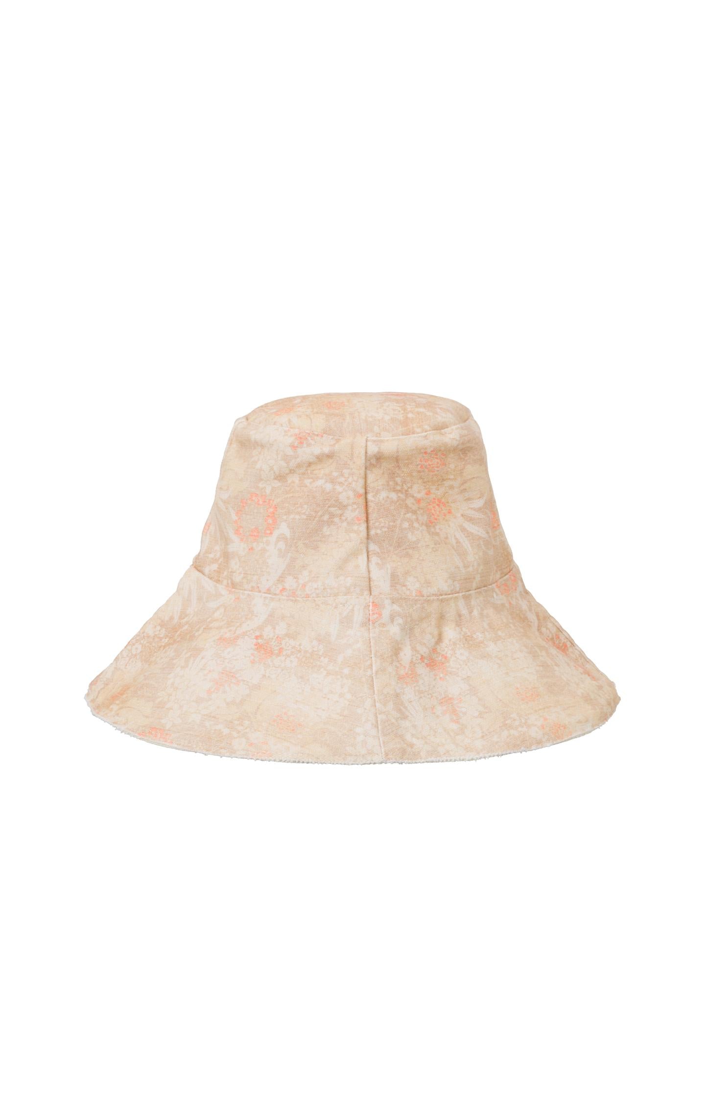 Reversible canvas hat with floral print - Summer Sand Dessin - Type: product