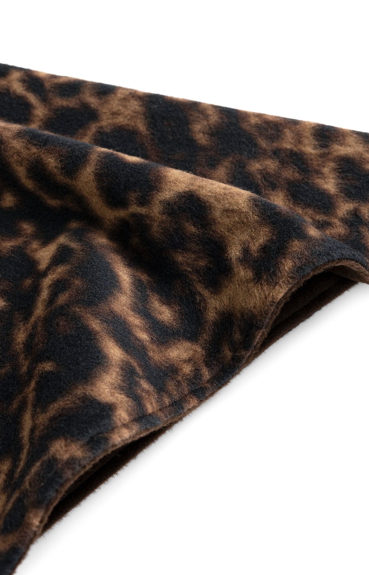Reversible leopard triangle scarf - Cocoa Brown Dessin