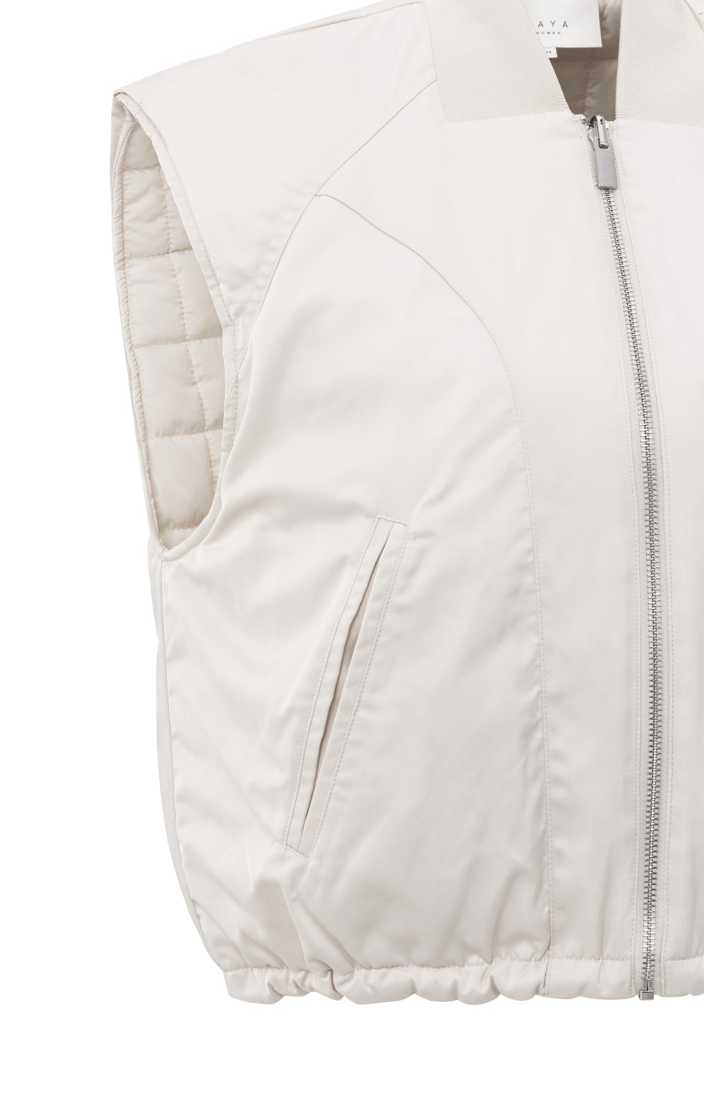 Reversible padded bodywarmer with zip closure