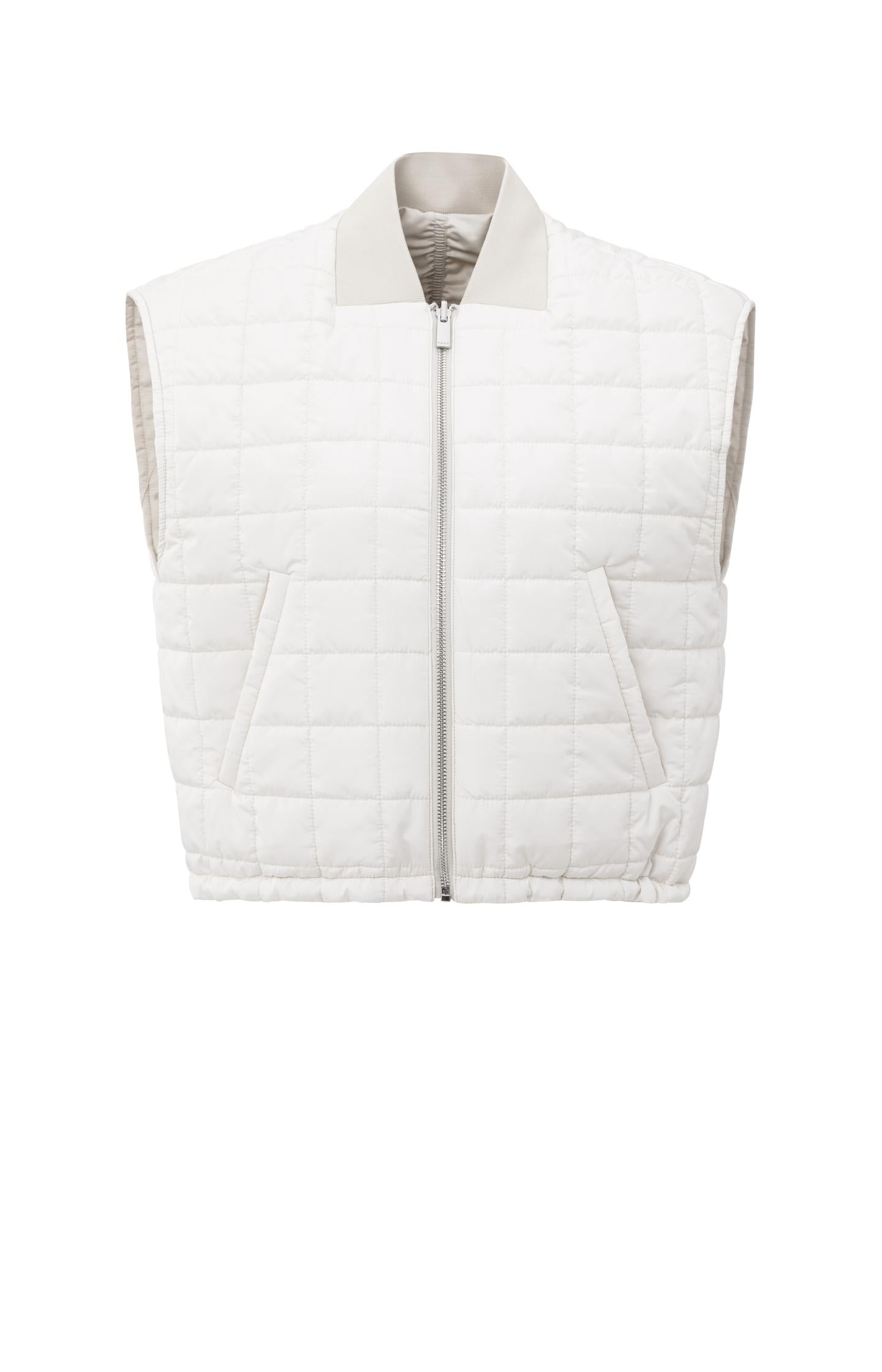 Reversible padded bodywarmer with zip closure