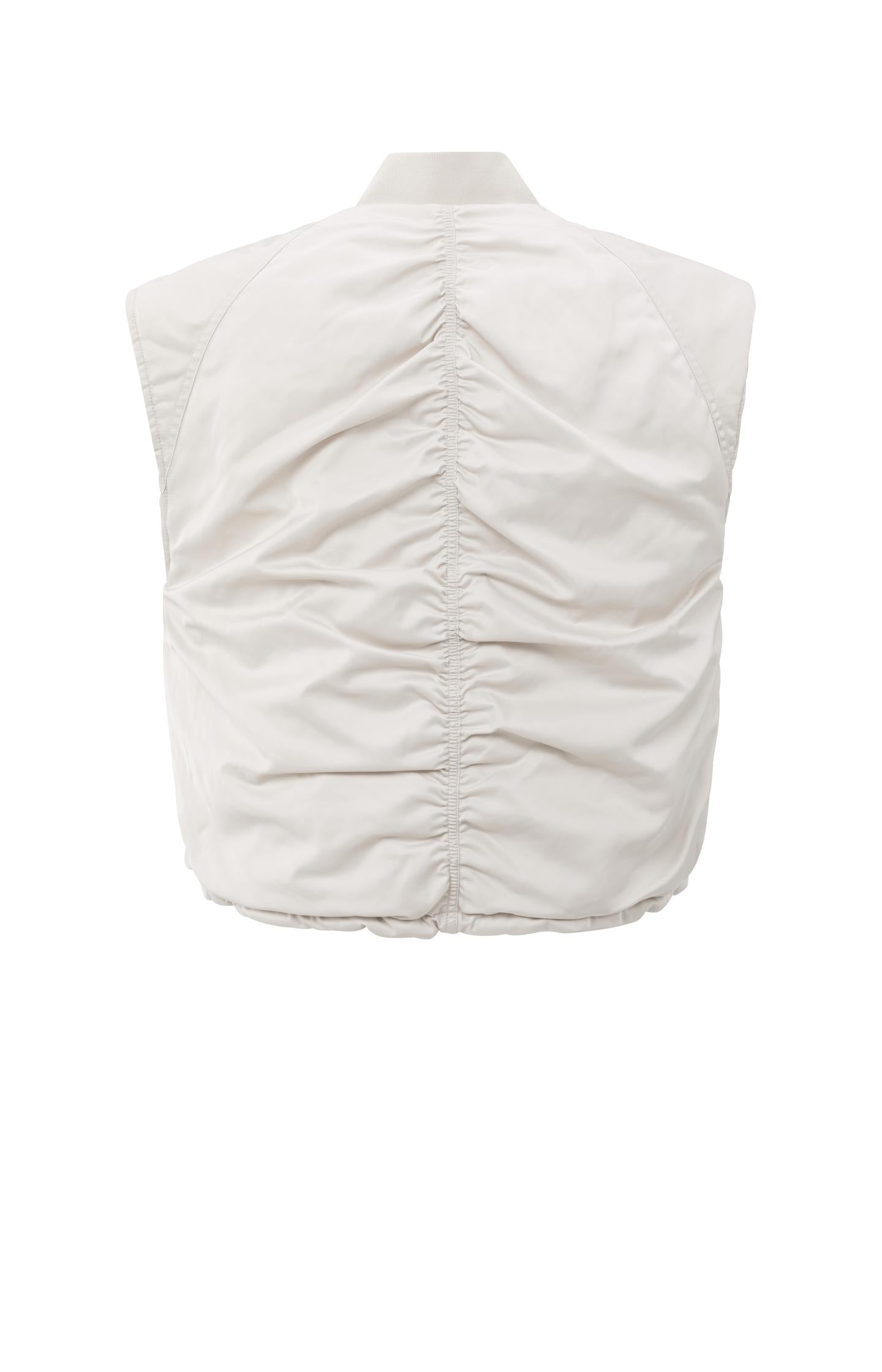 Reversible padded bodywarmer with zip closure