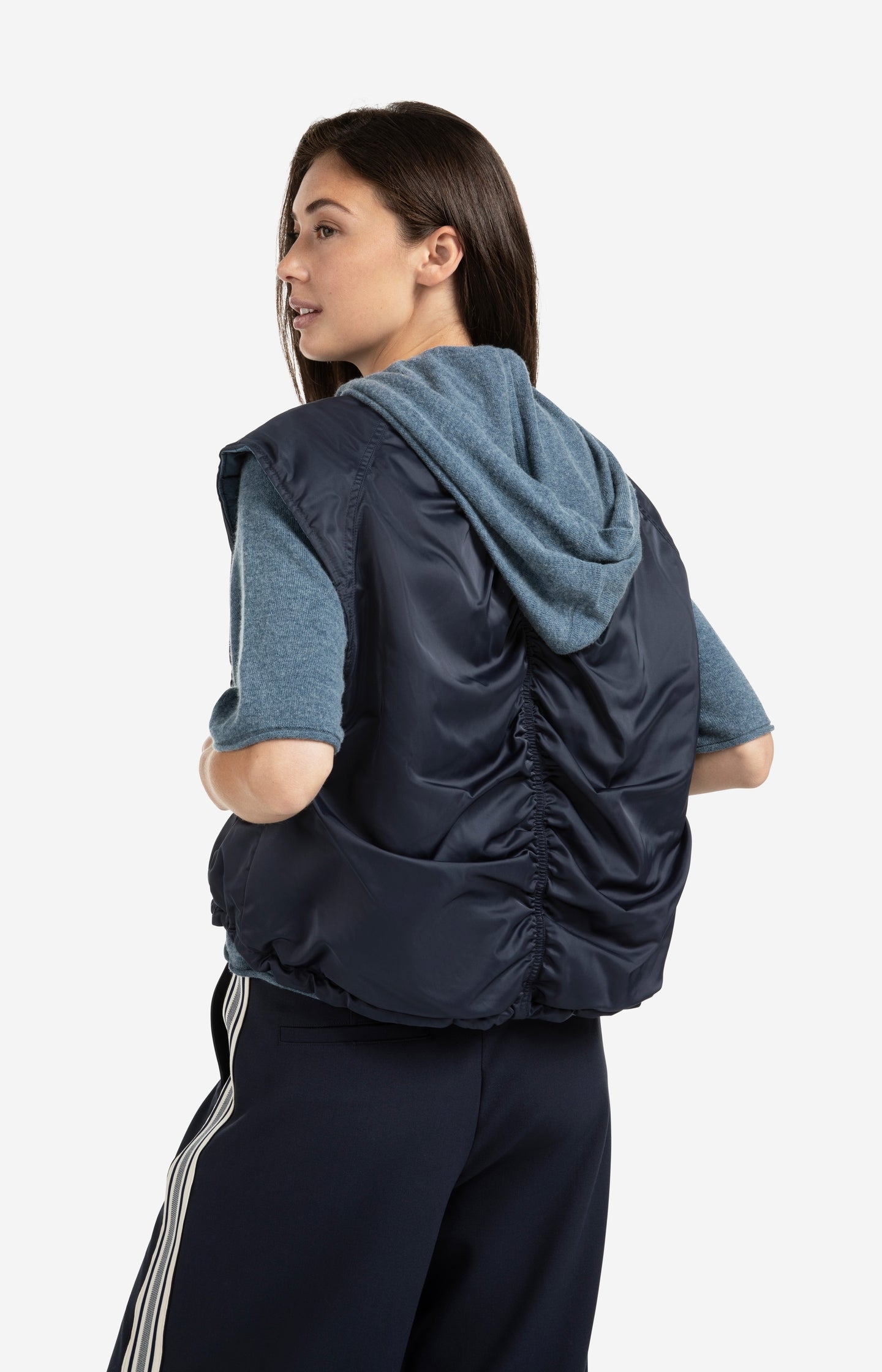 Reversible padded bodywarmer with zip closure - Type: lookbook