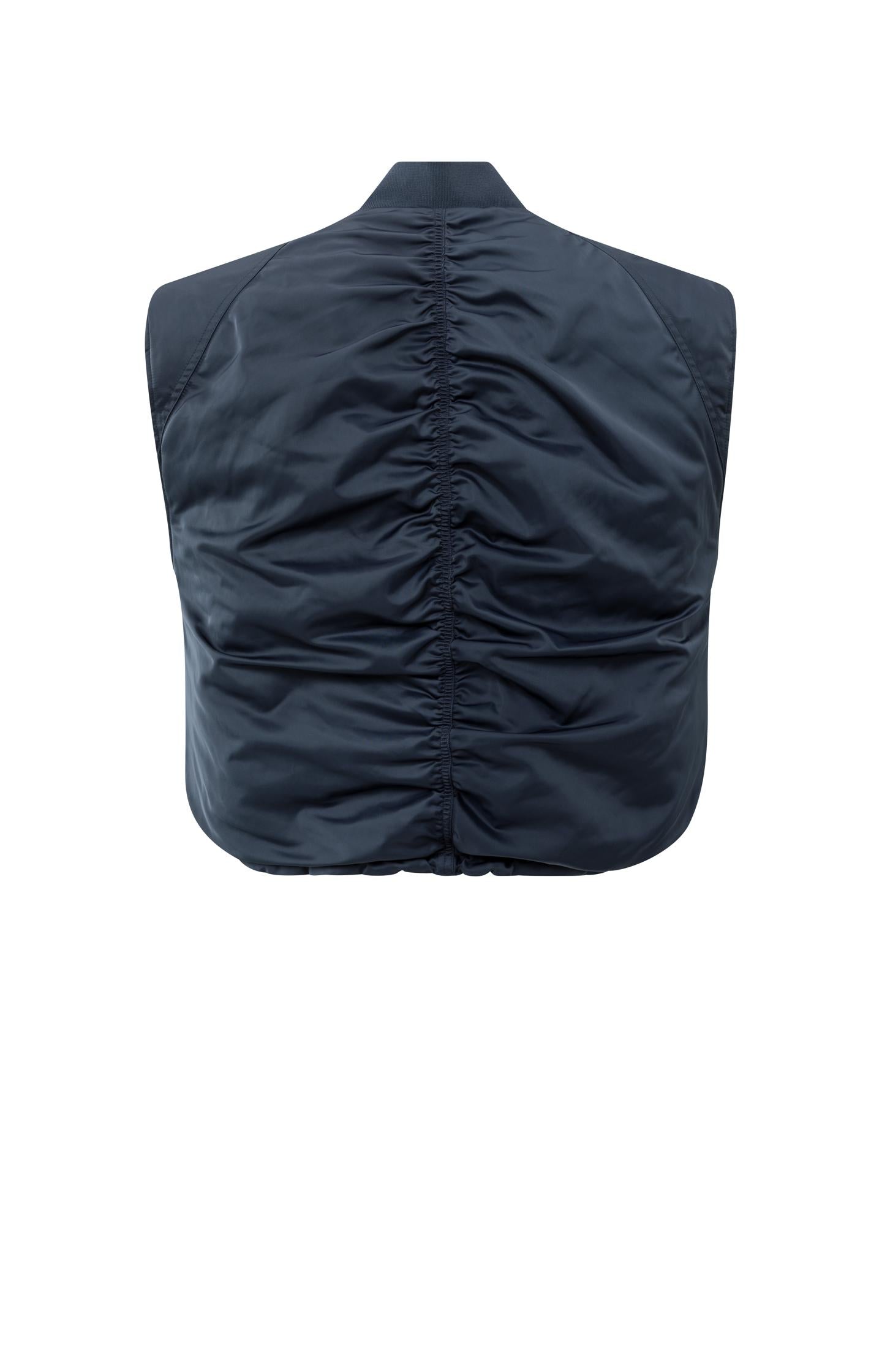 Reversible padded bodywarmer with zip closure