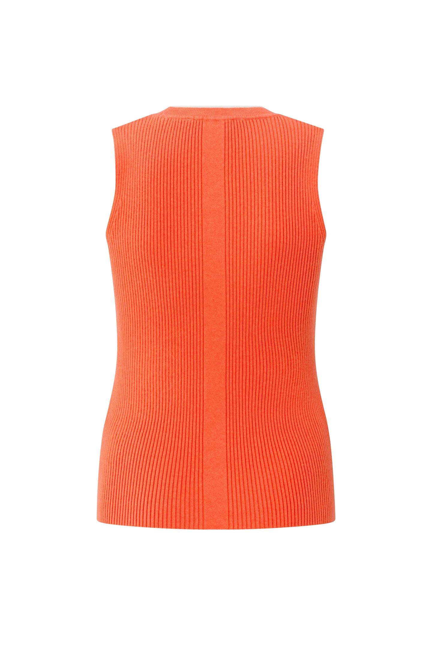 Rib knitted tank top with round neck in regular fit