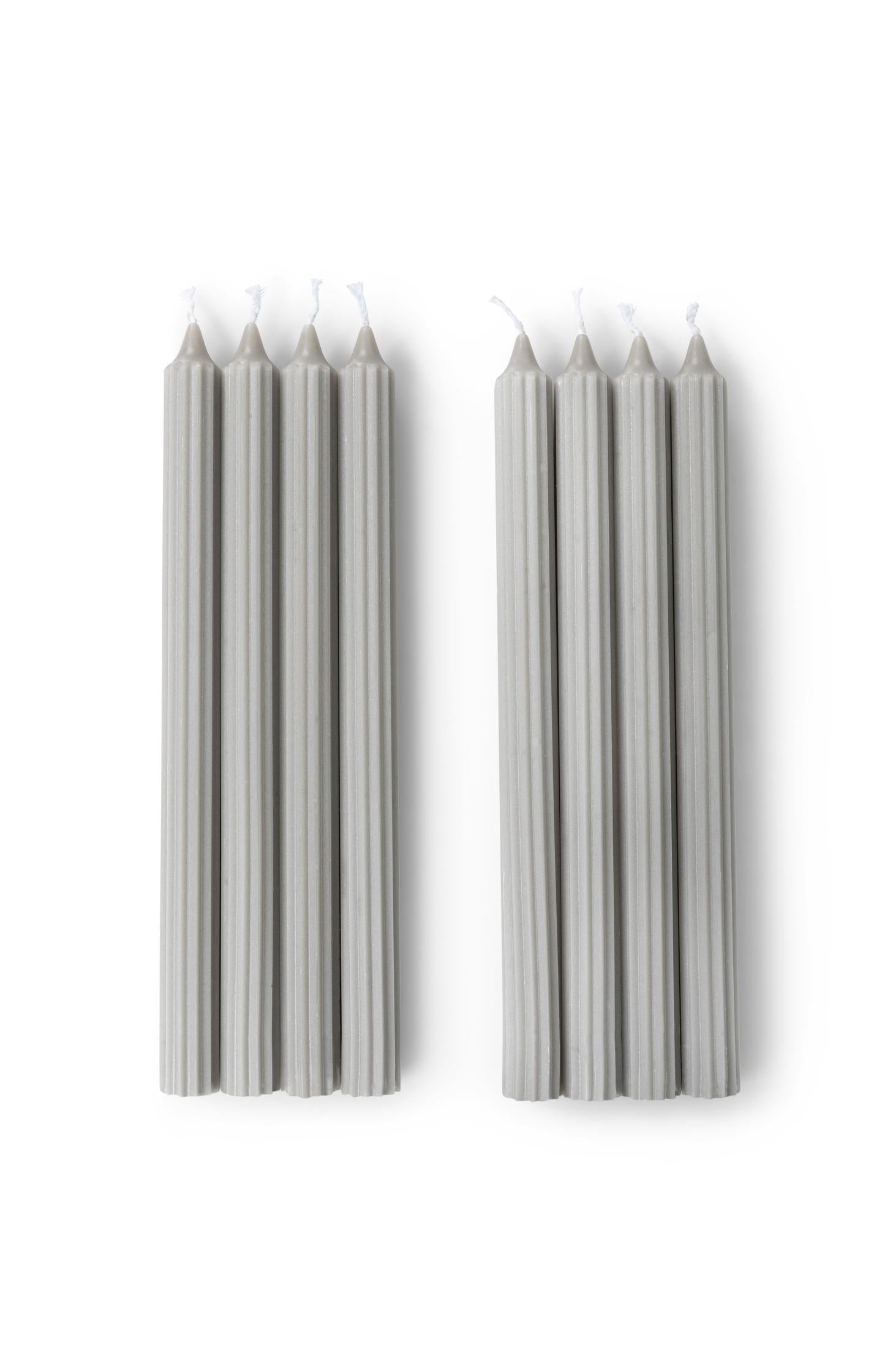 Ribbed dinner candles - set of 8