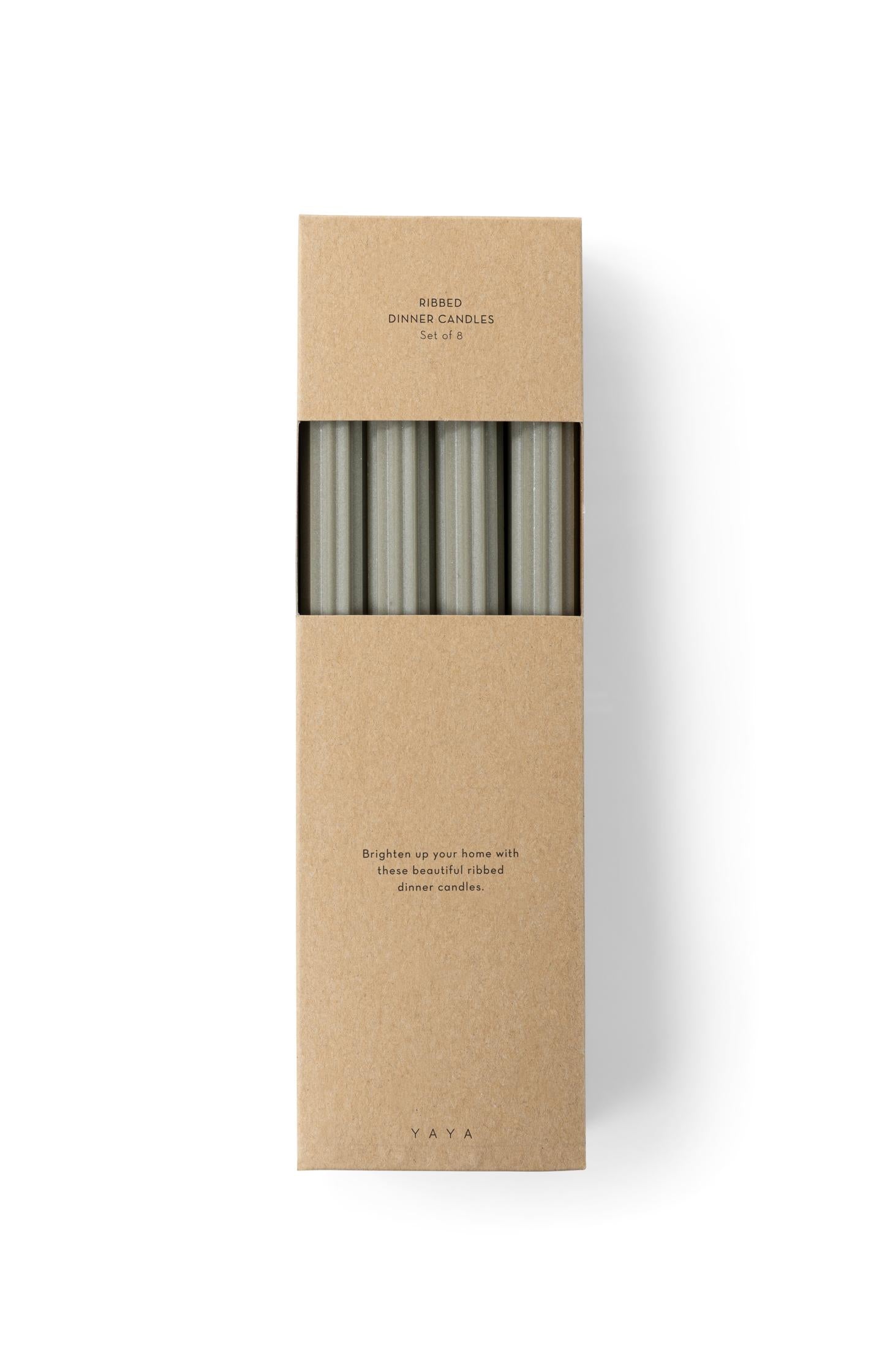 Ribbed dinner candles - set of 8 - Type: product