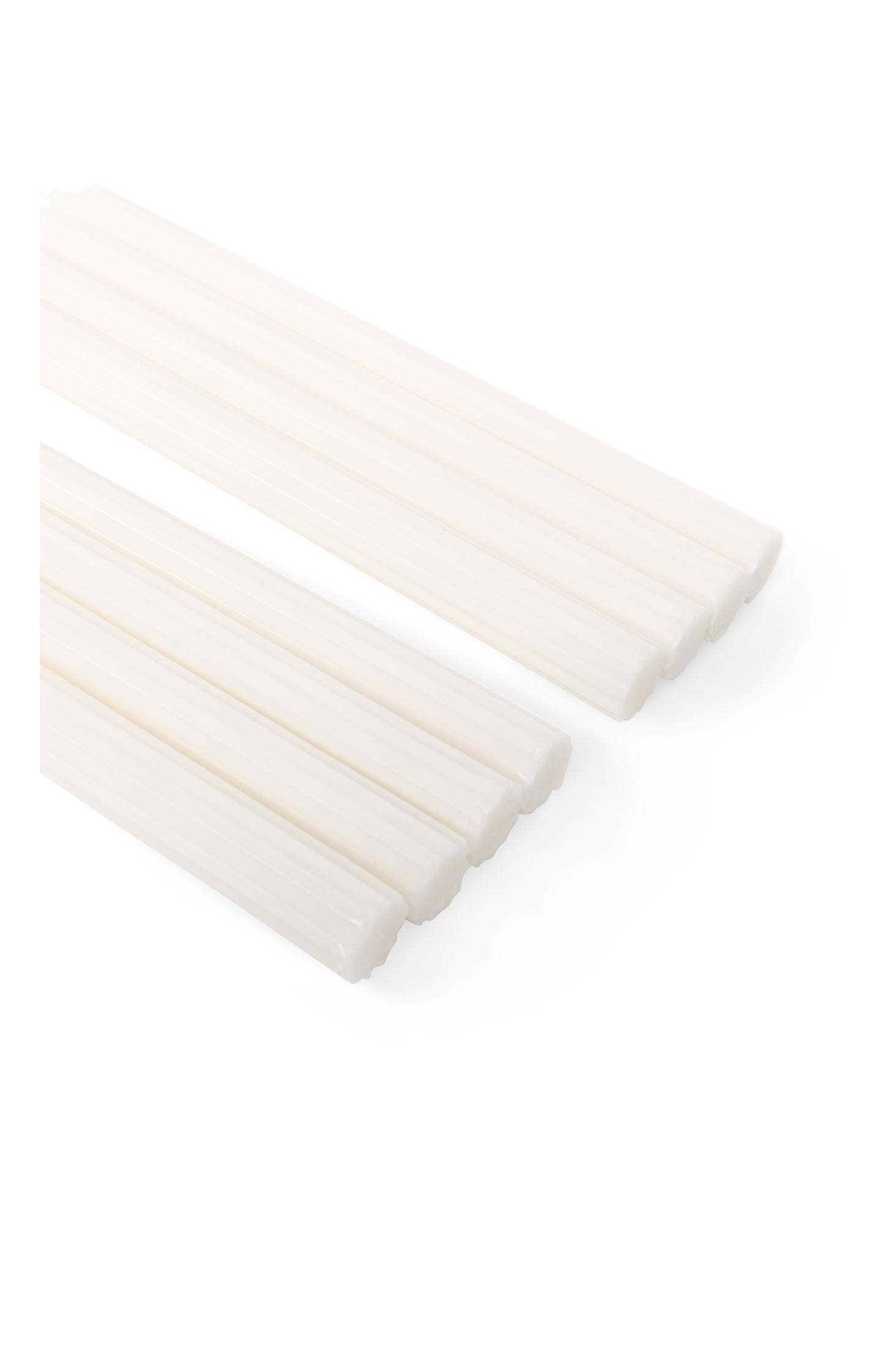 Ribbed dinner candles - set of 8