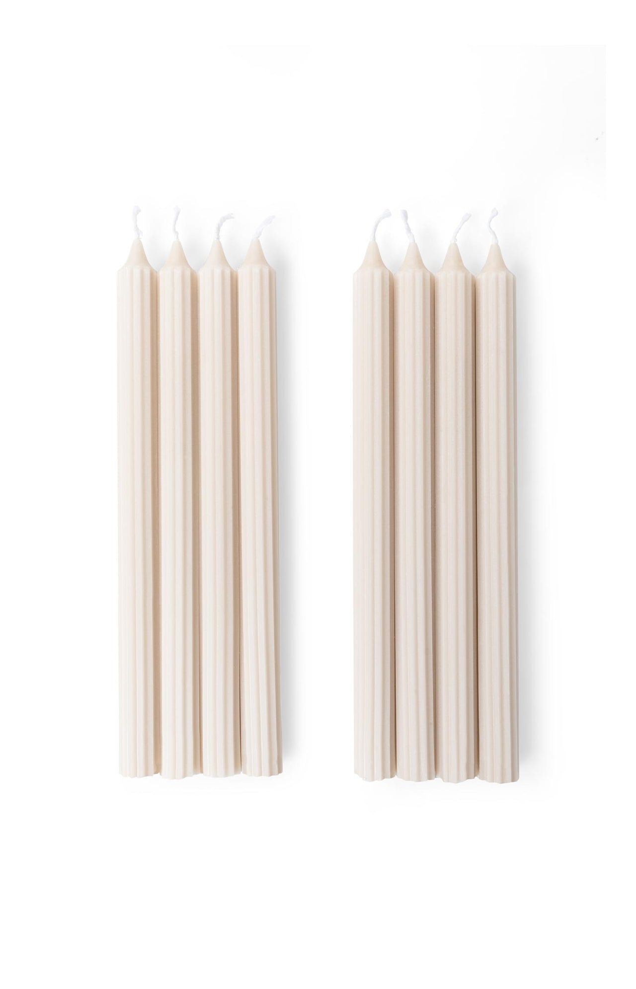 Ribbed dinner candles - set of 8